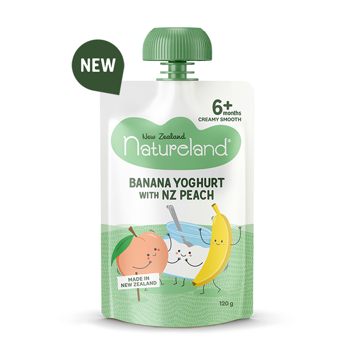 NEW Natureland Banana Yoghurt with NZ Peach