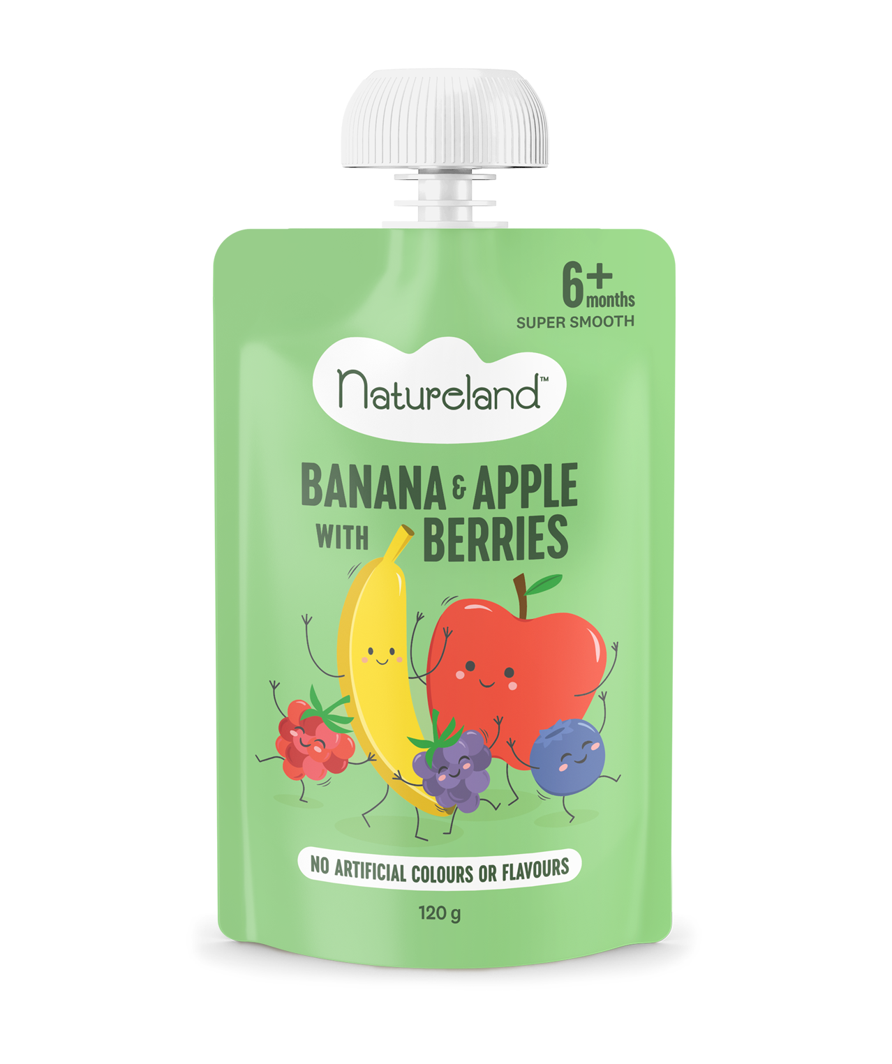 Natureland Banana &amp; Apple with Berries 120g