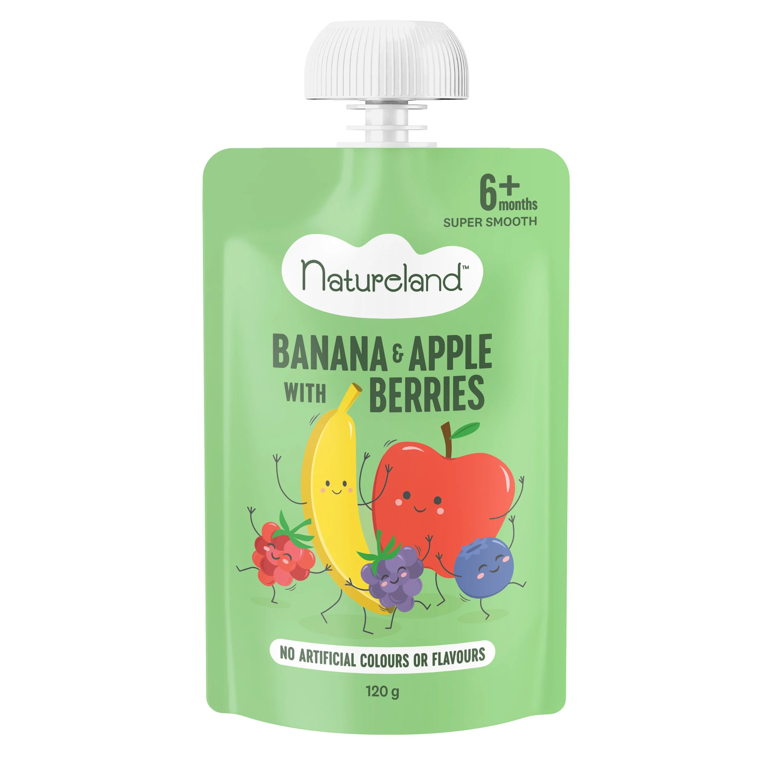 Natureland Banana & Apple with Berries 120g