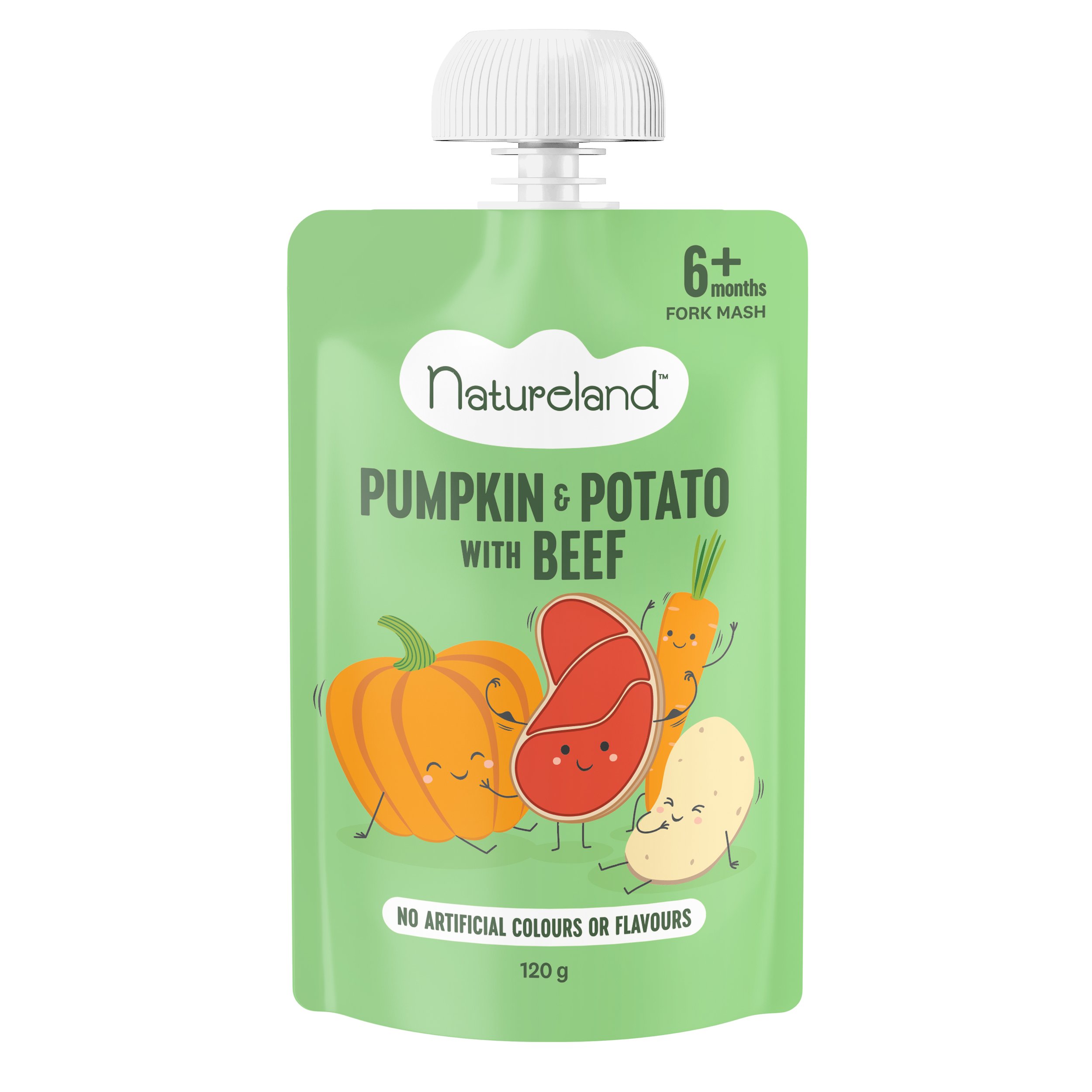 Packed with essential nutrients, this nourishing baby meal is made from pumpkin, carrot, potato, peas, rice, potato and grass fed beef. Serve warm for a delicious lunch or dinner.