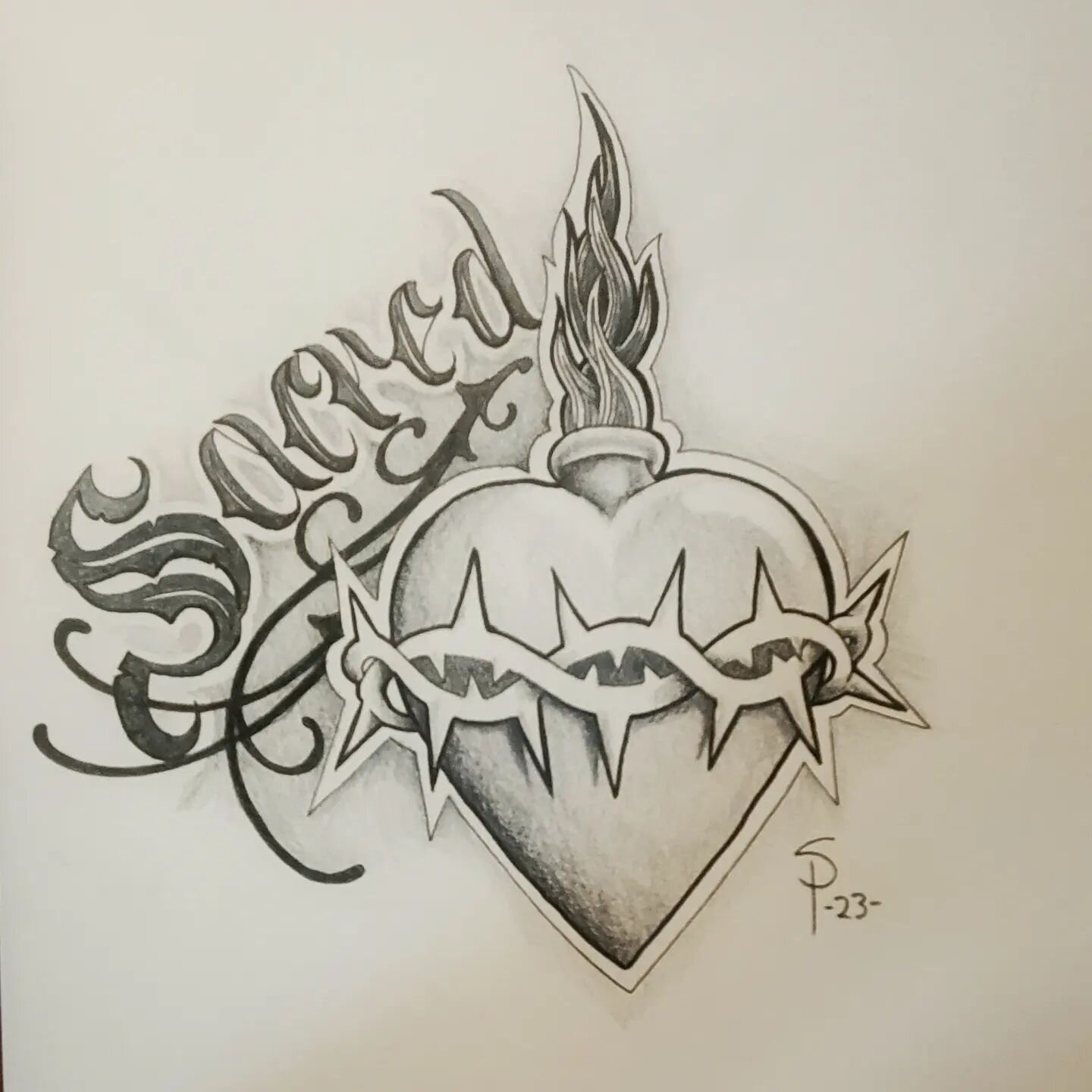 Sacred heart #tattoo #tattoodesign #tattooartist #tattooflash #blackandgraytattoo #blackandgreytattoo #blackandgreyallday #worldofpencils #sacredheart