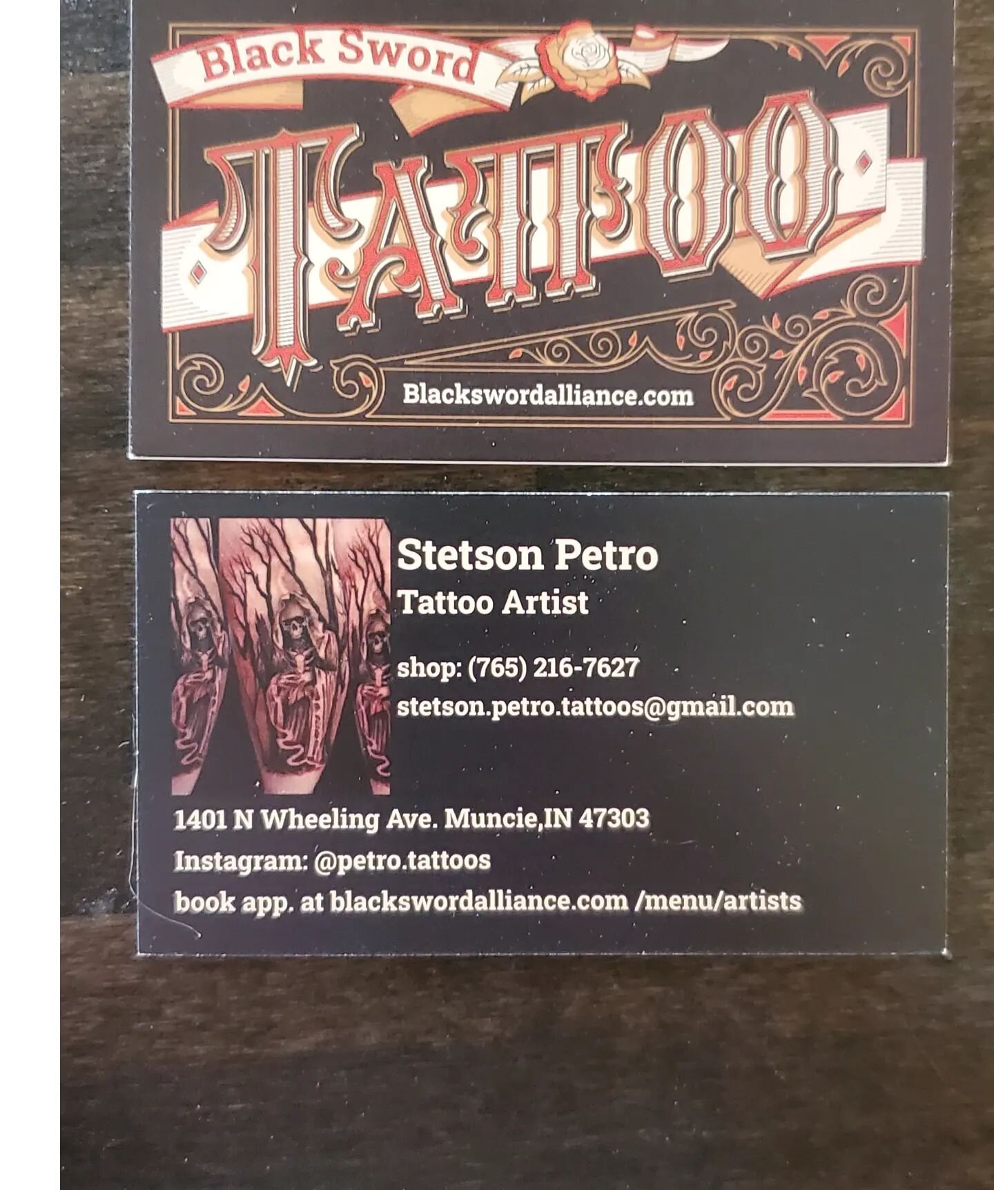 Business cards are in! #tattoo #tattooartist #tattoostudio #blackswordalliance #muncie