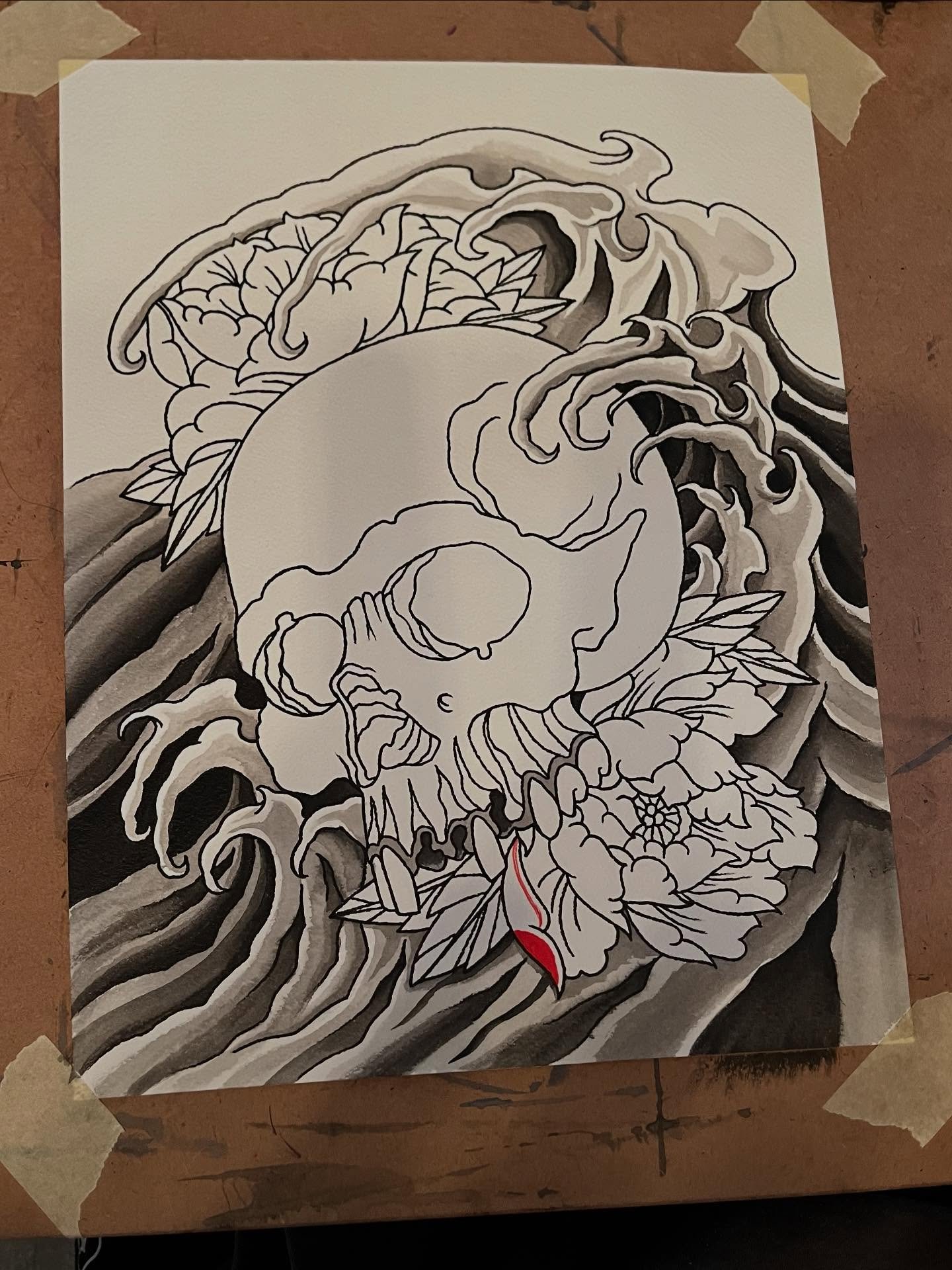 Another project complete. I will be spending more downtime working on paintings throughout this winter. Originals and prints will be available in  the near future! #tattoo #tattoos #tattooflash #painting #paintings #oilpainting #acrylicpainting #wate