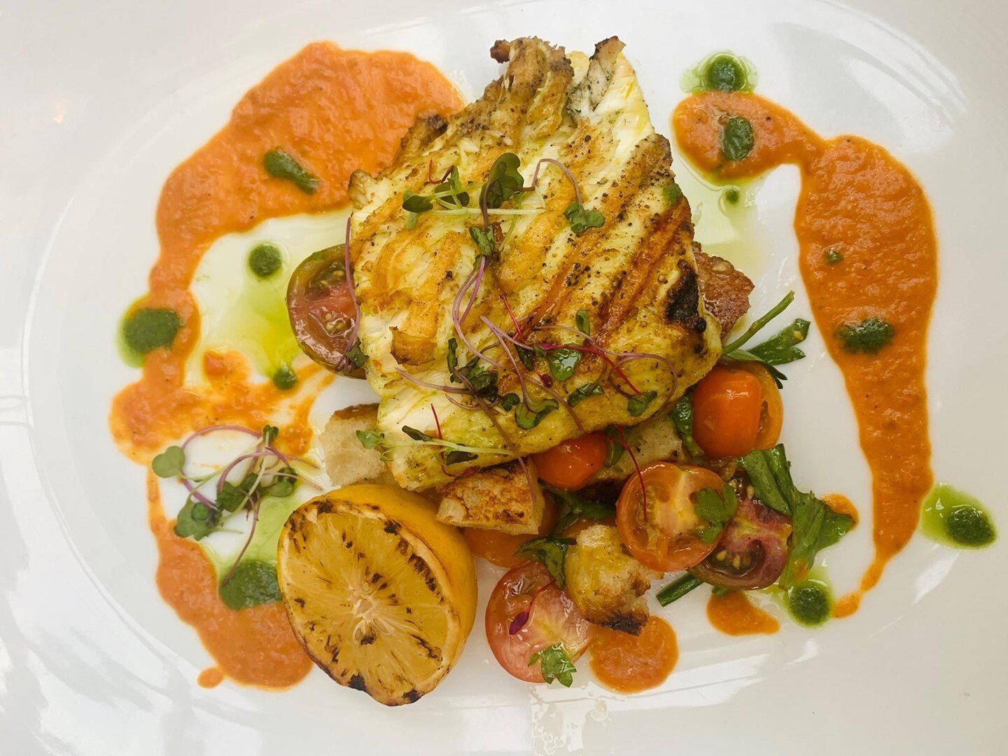 Bring a friend and your appetite for dining al fresco. We have expanded our patio dining to help promote social distancing. Tonight, we are dreaming about the Herb Marinated Halibut with heirloom tomatoes, Panzanella salad, soft herbs, grilled bread,