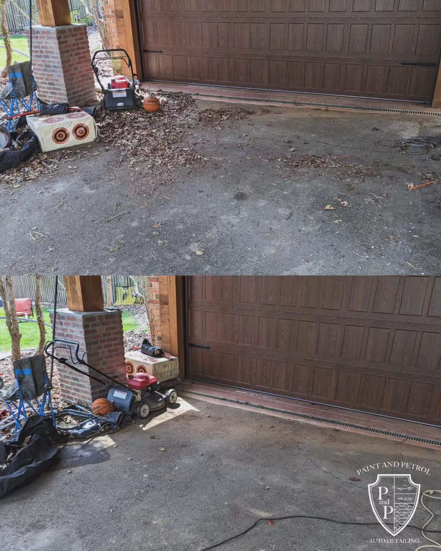 It doesn't take a ton of effort to add value to your product. In this case it helps me as much as the client. I spent about 5 minutes blowing leaves out from the front of the garage and organized some loose items. For me, it's important to try and le