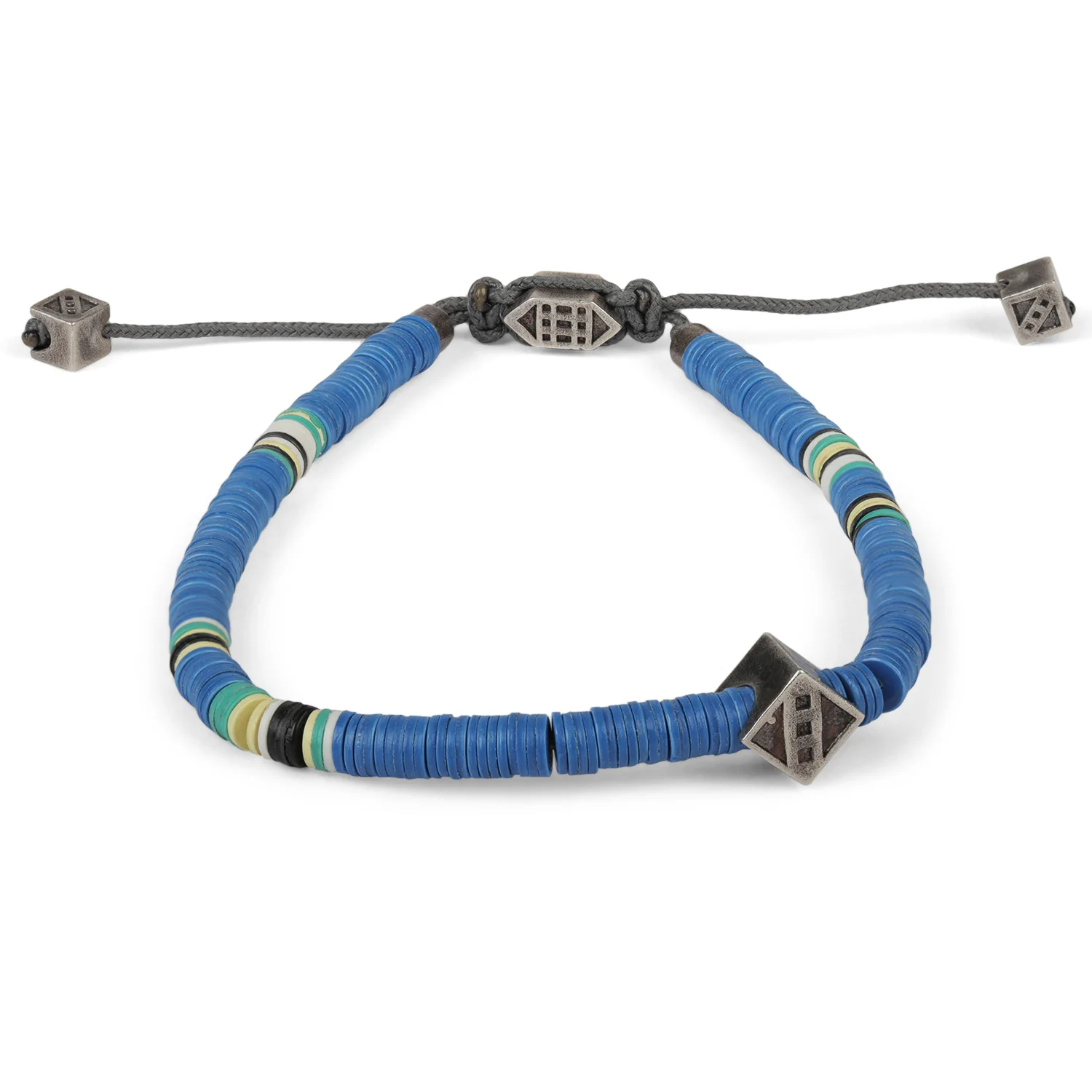 Sterling Silver Thunderbird Mini-Bead Bracelet_blue.jpg