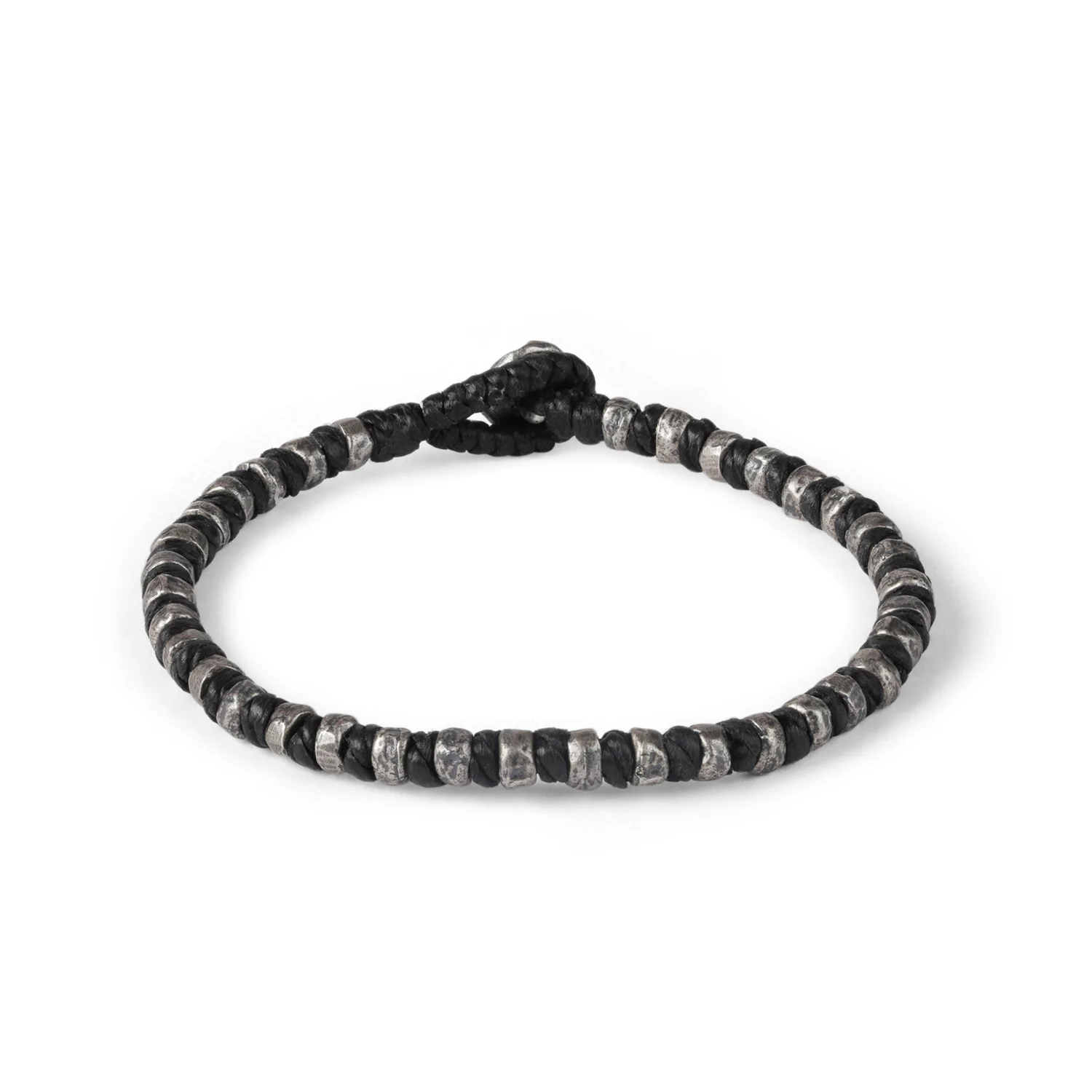 Twisted Cord and knotted stamp bead bracelet_BLACK.jpg