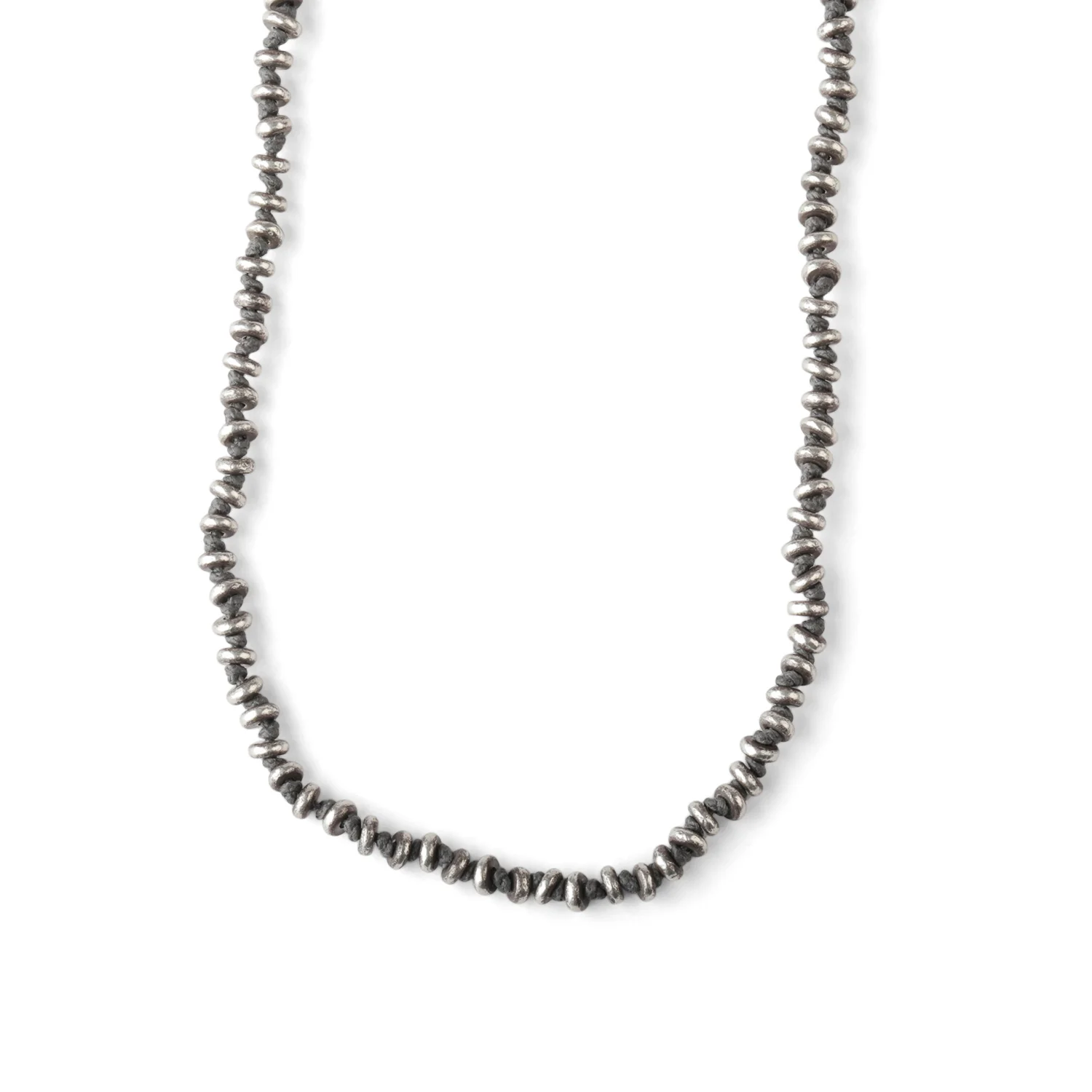 Knotted Cord And Sterling Chainmail Necklace_Gray_cover.jpg
