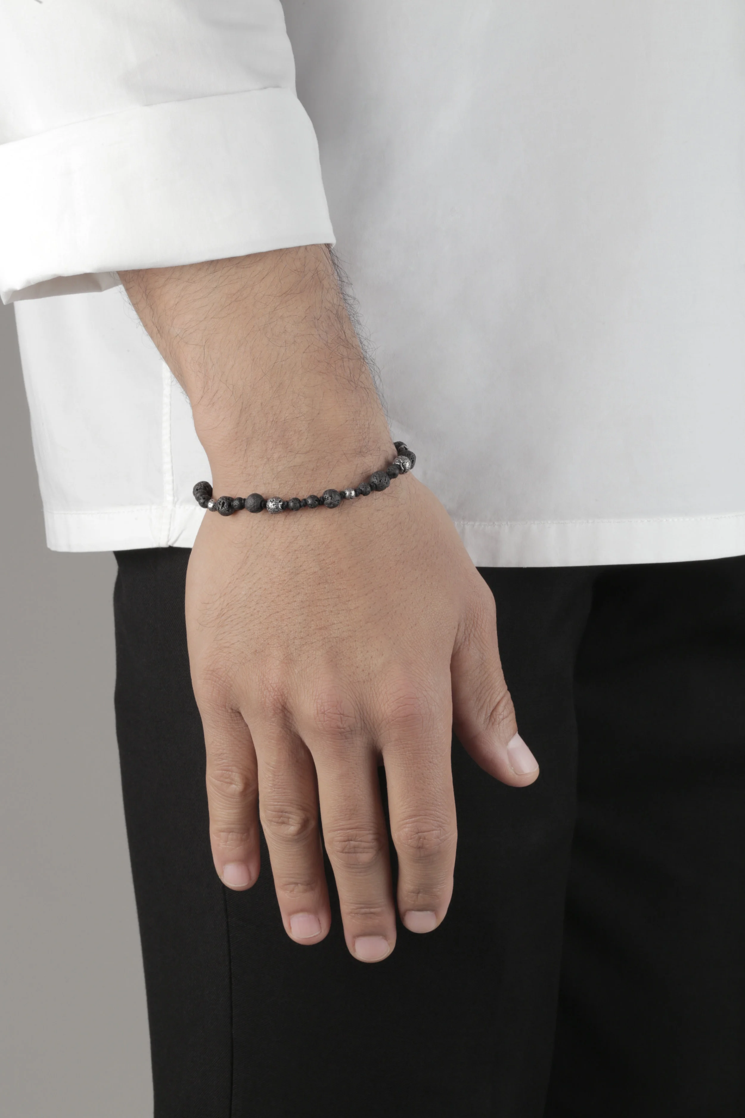 The Small Lava Bead Mix with silver bead and pull closure.jpg