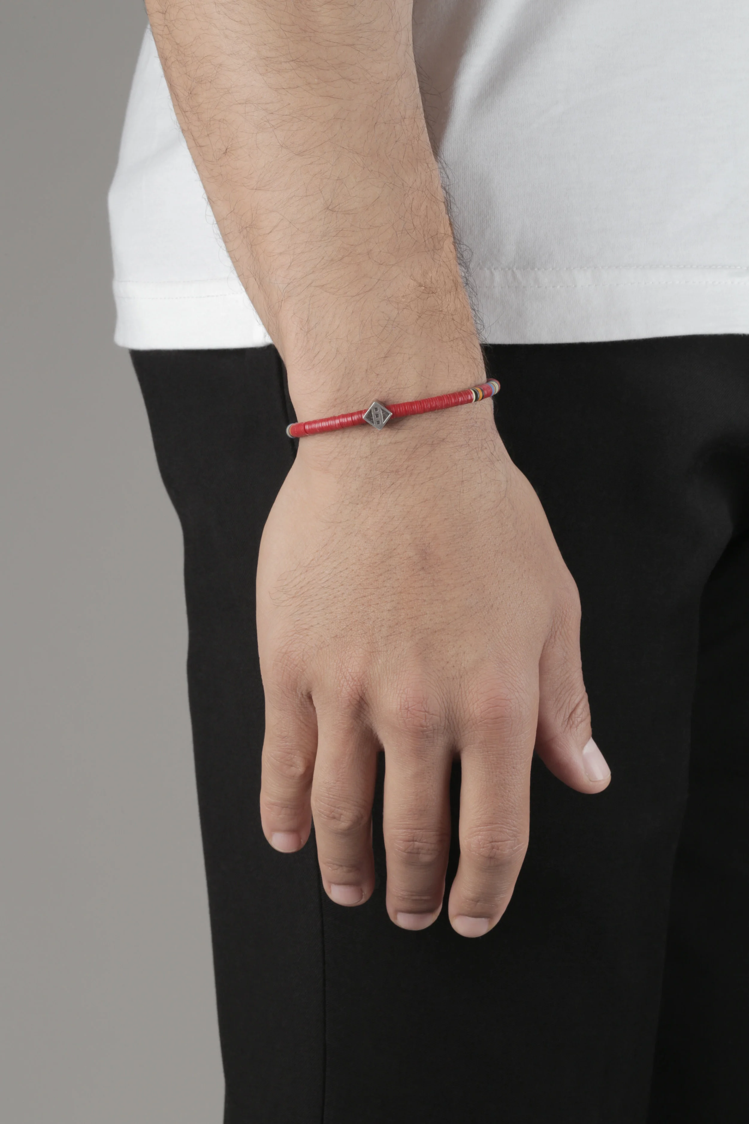 Sterling Silver Thunderbird mini bead Bracelet_red.jpg