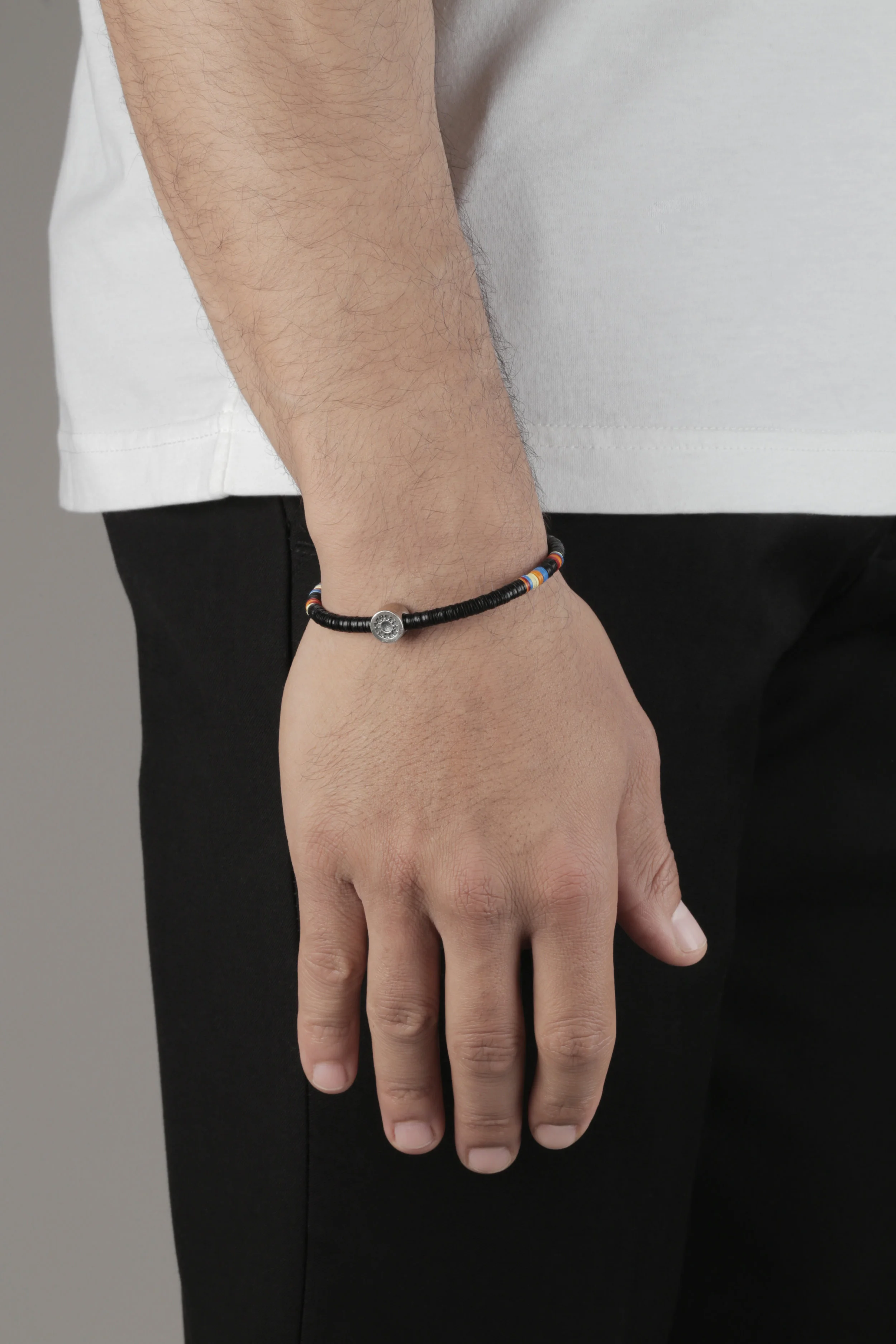 Sterling Silver Sacred Circle mini Bracelet_black.jpg