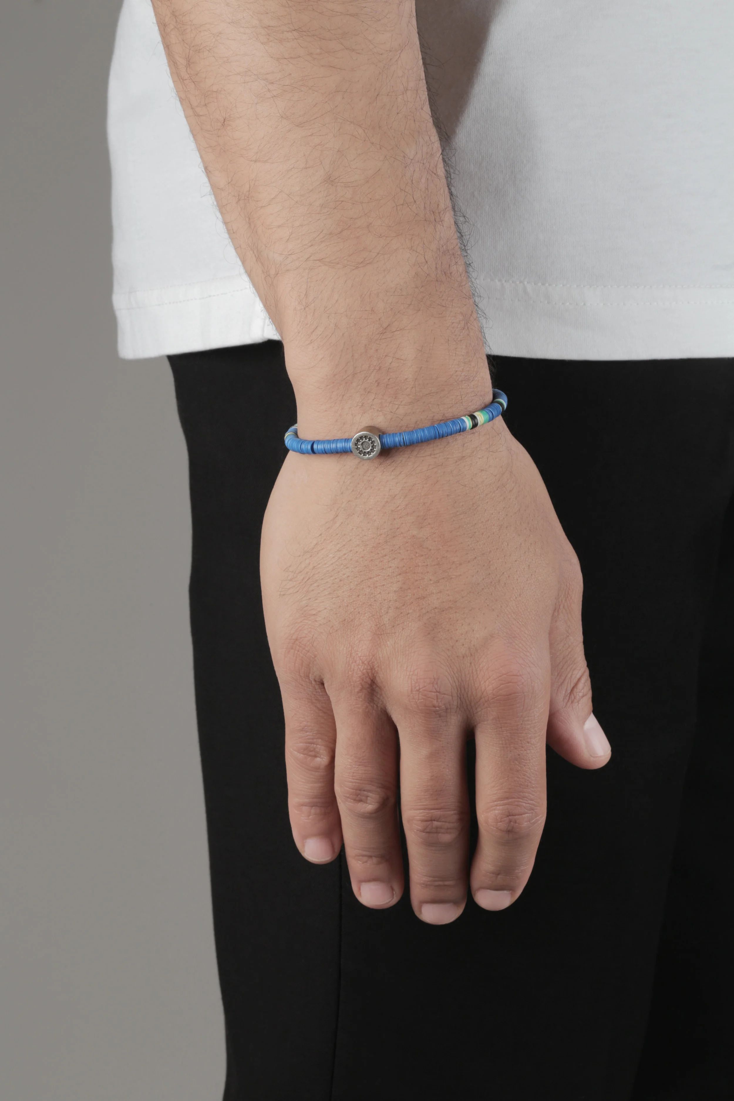 Sterling Silver Sacred Circle mini Bracelet_blue.jpg