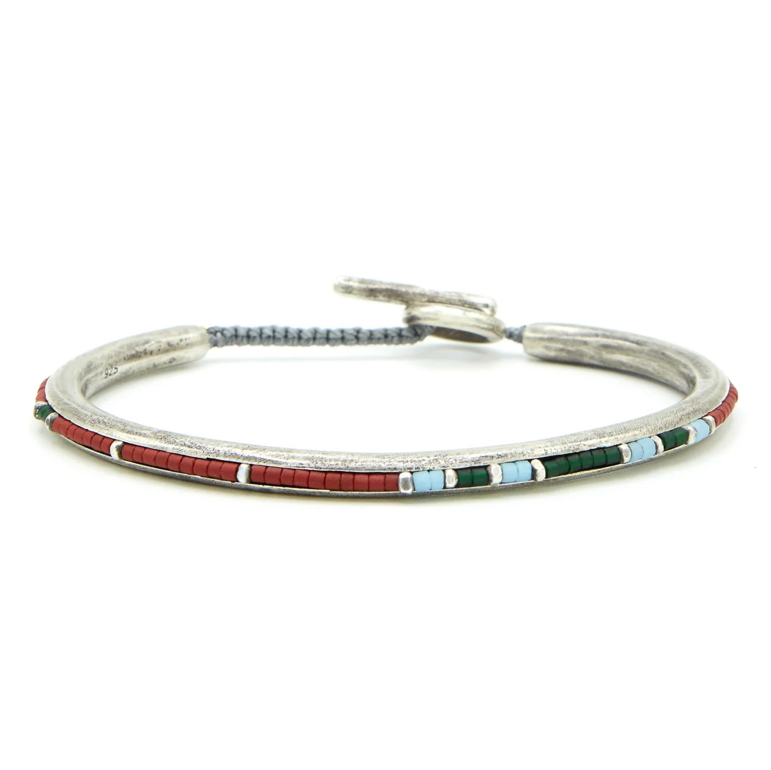The Multicolor Zinor Cuff Red Light Blue Forest Green .jpg