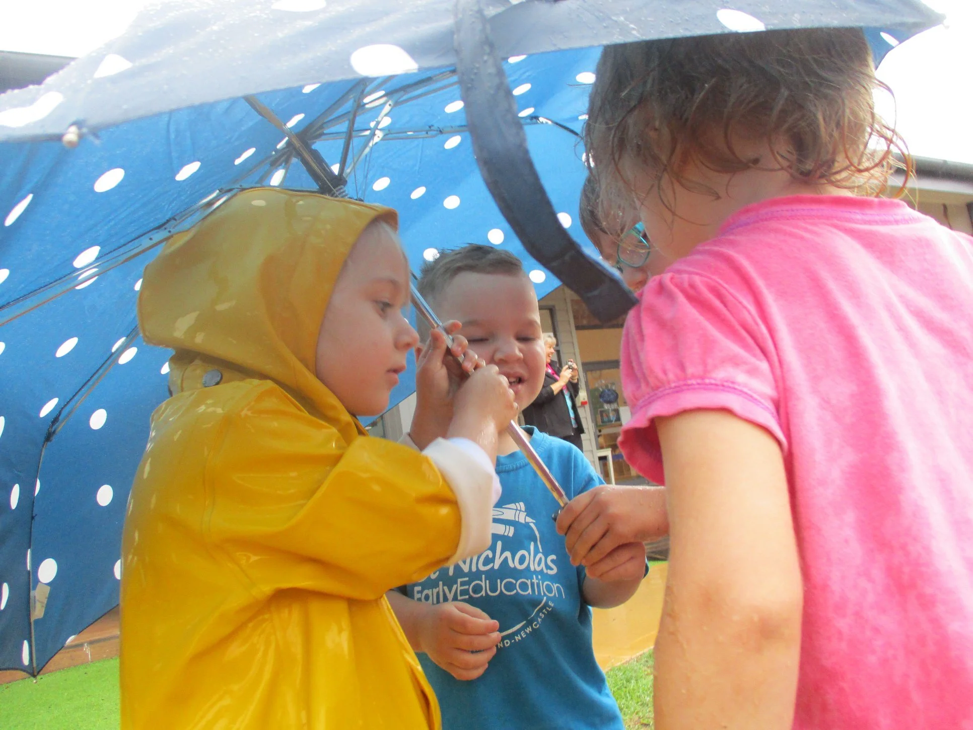 Lochinvar children are making the most of the rainy weather St