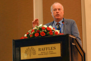 Campbell Duncan speaking at a workshop in Cambodia, October 2017