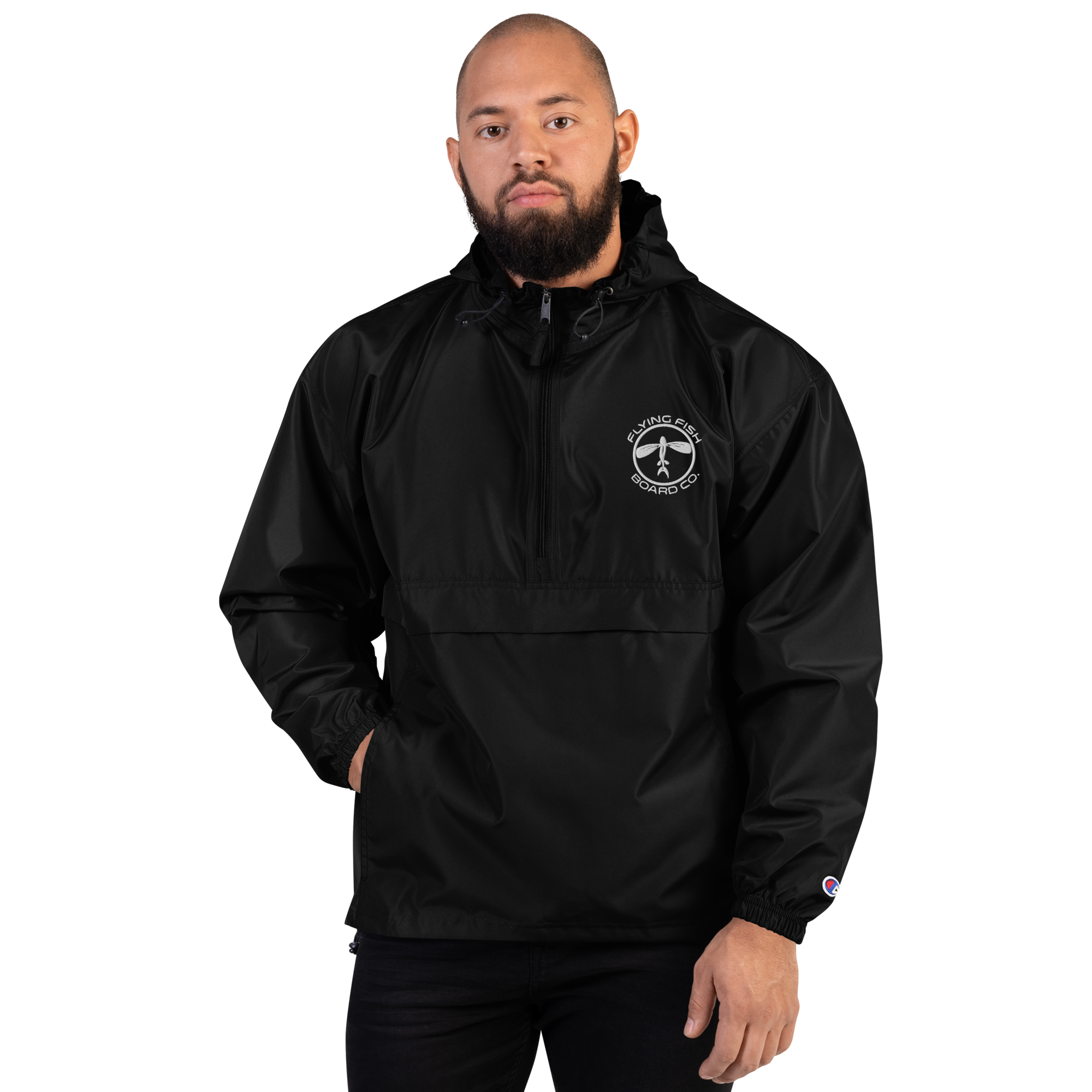 embroidered-champion-packable-jacket-black-front-63f817f862845.png