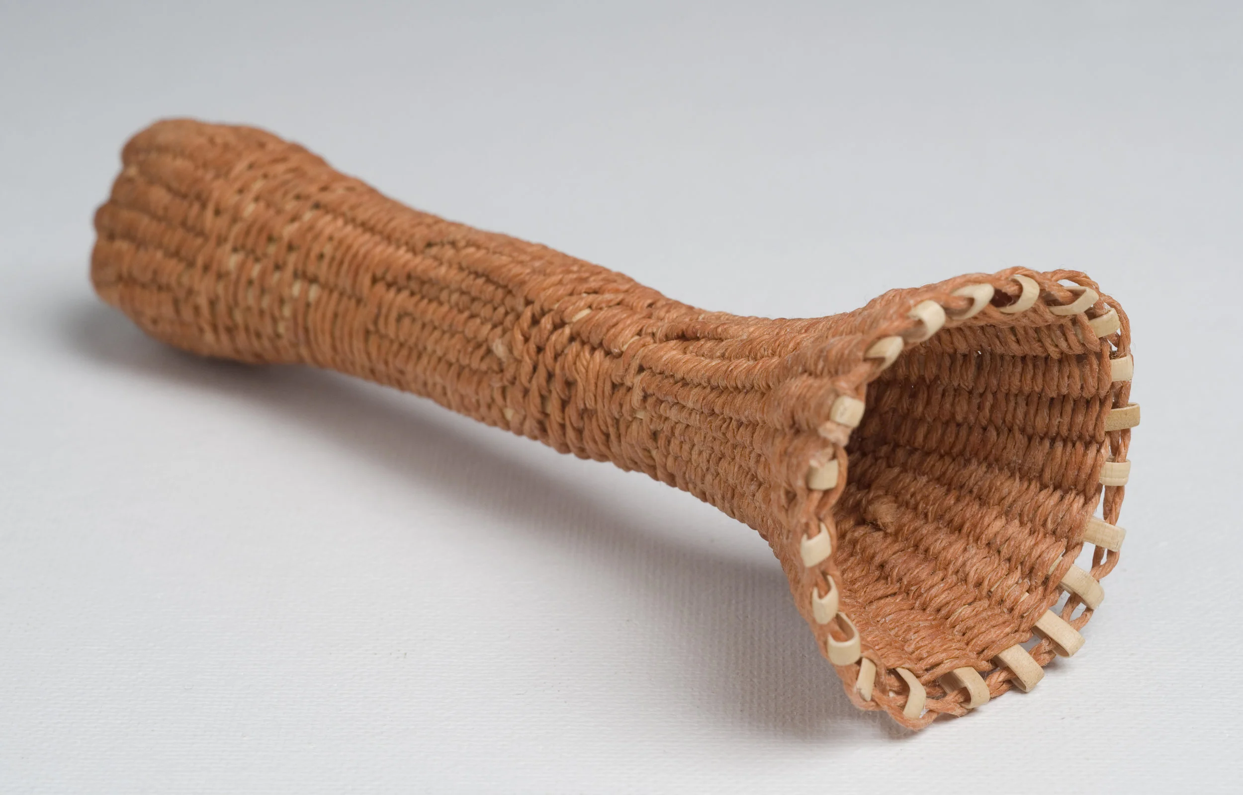   Twining Study  cane, waxed linen thread 8" x 3" x 2" 2010 