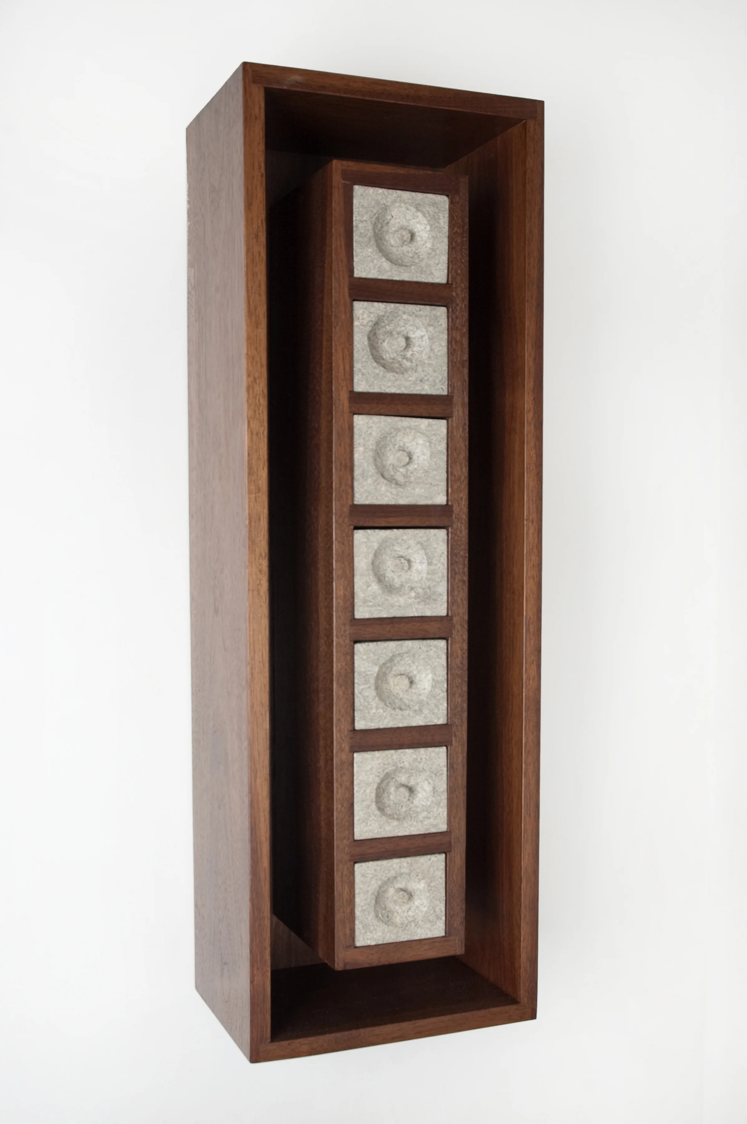 Pulp Cabinet walnut, cast paper pulp 29" x 9.5" x 6.5" 2010