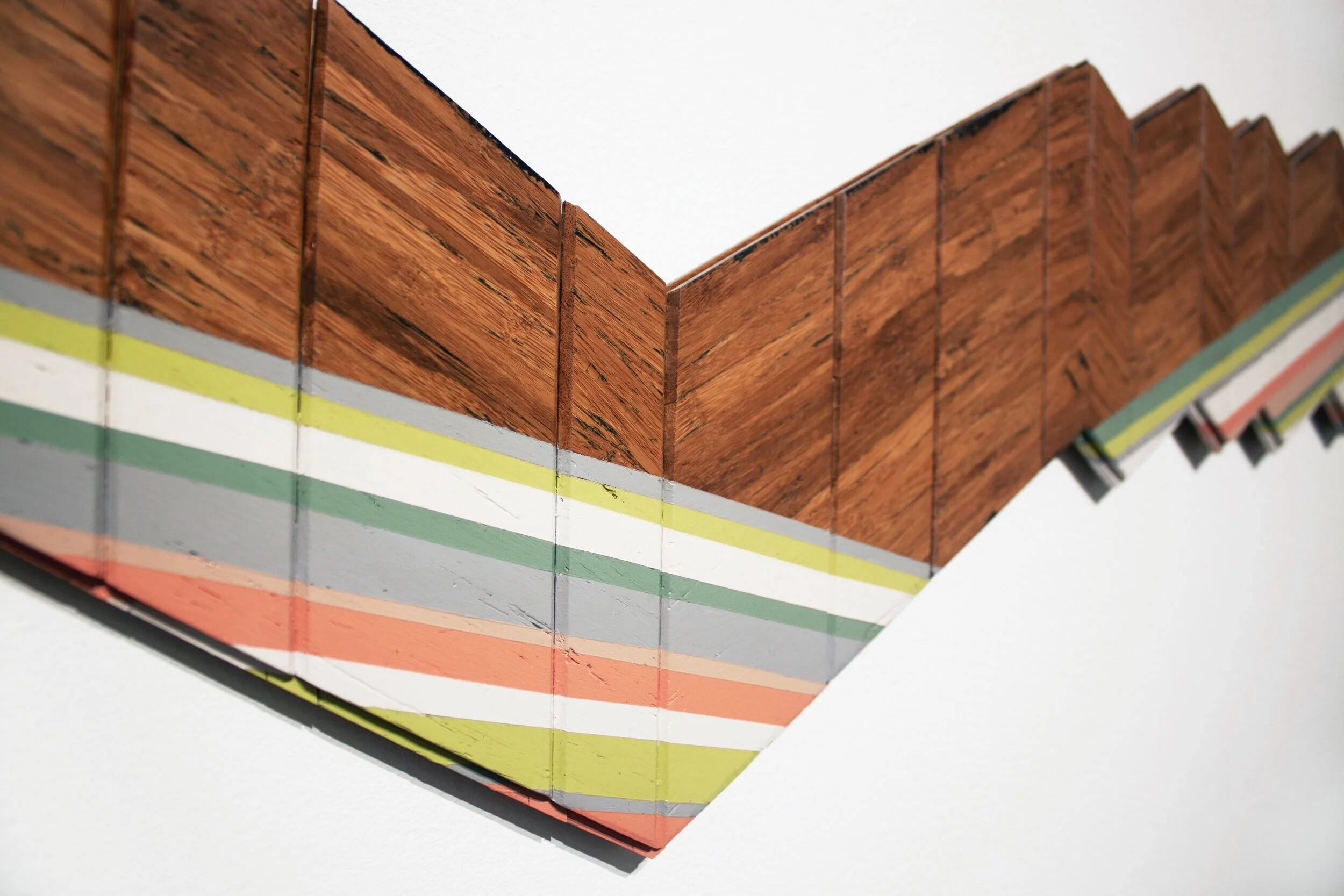   Floor (Range E)  repurposed bamboo flooring, acrylic 35” x 15.5” x .5” 2019 