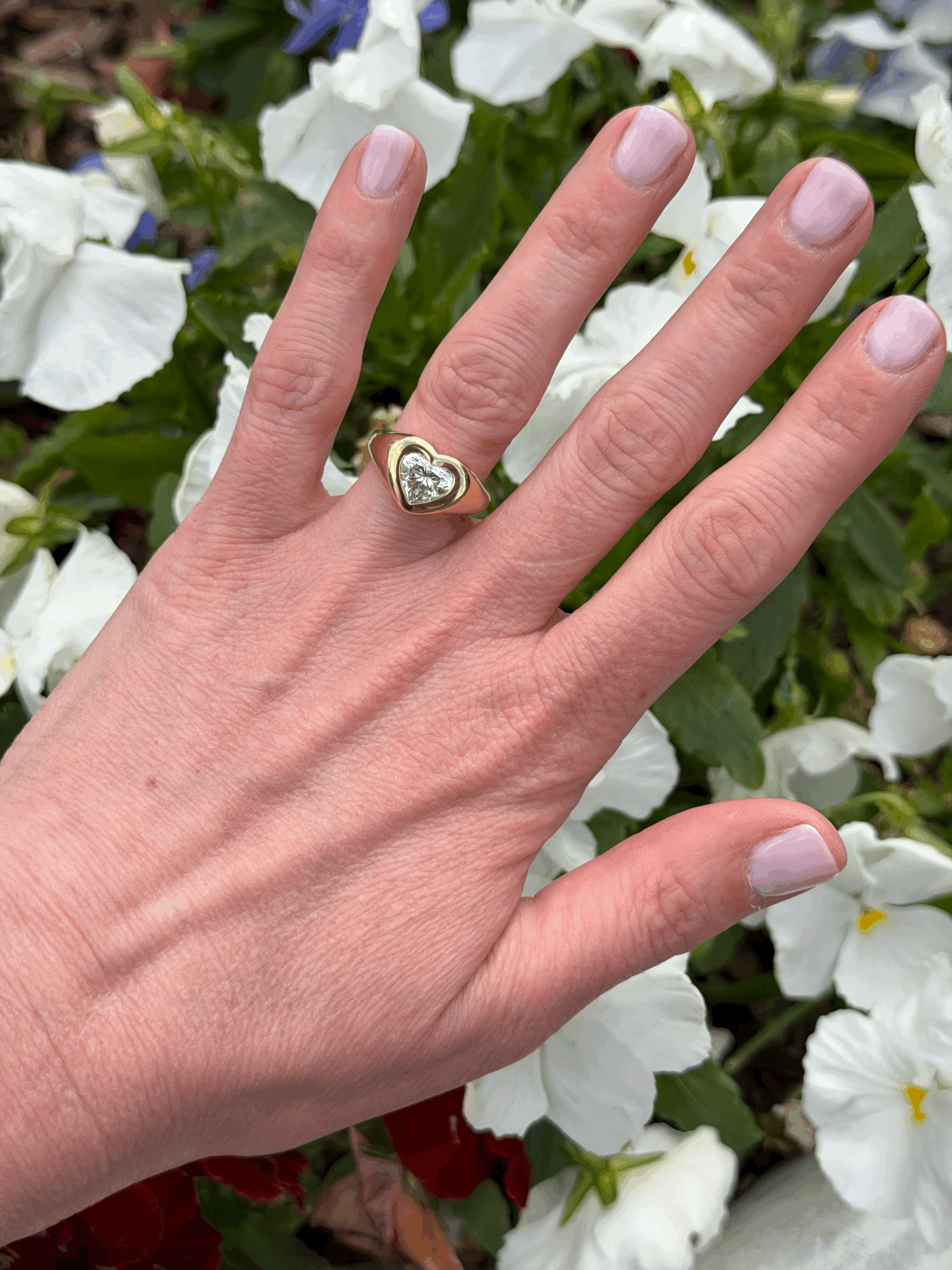 Brent Neale One of a Kind Diamond Heart Signet Ring