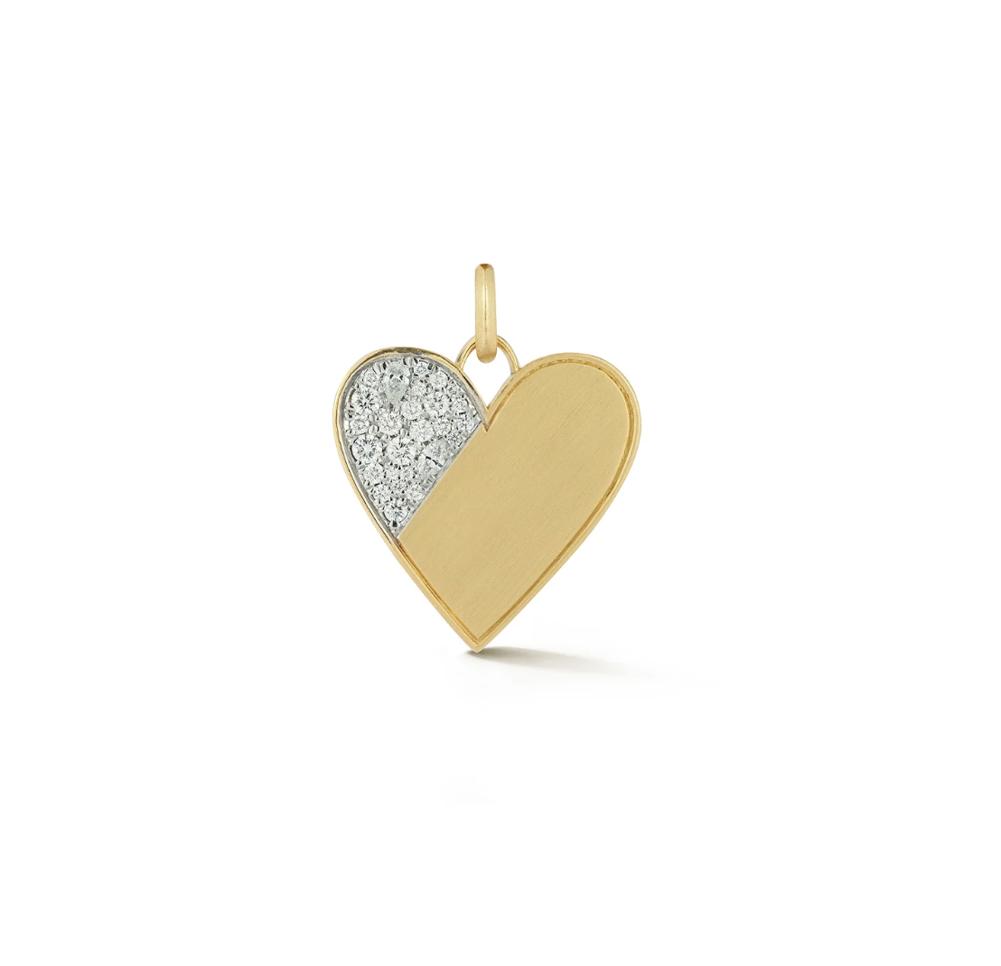 Jade Trau Heart Charm 18K Yellow Gold & Diamonds