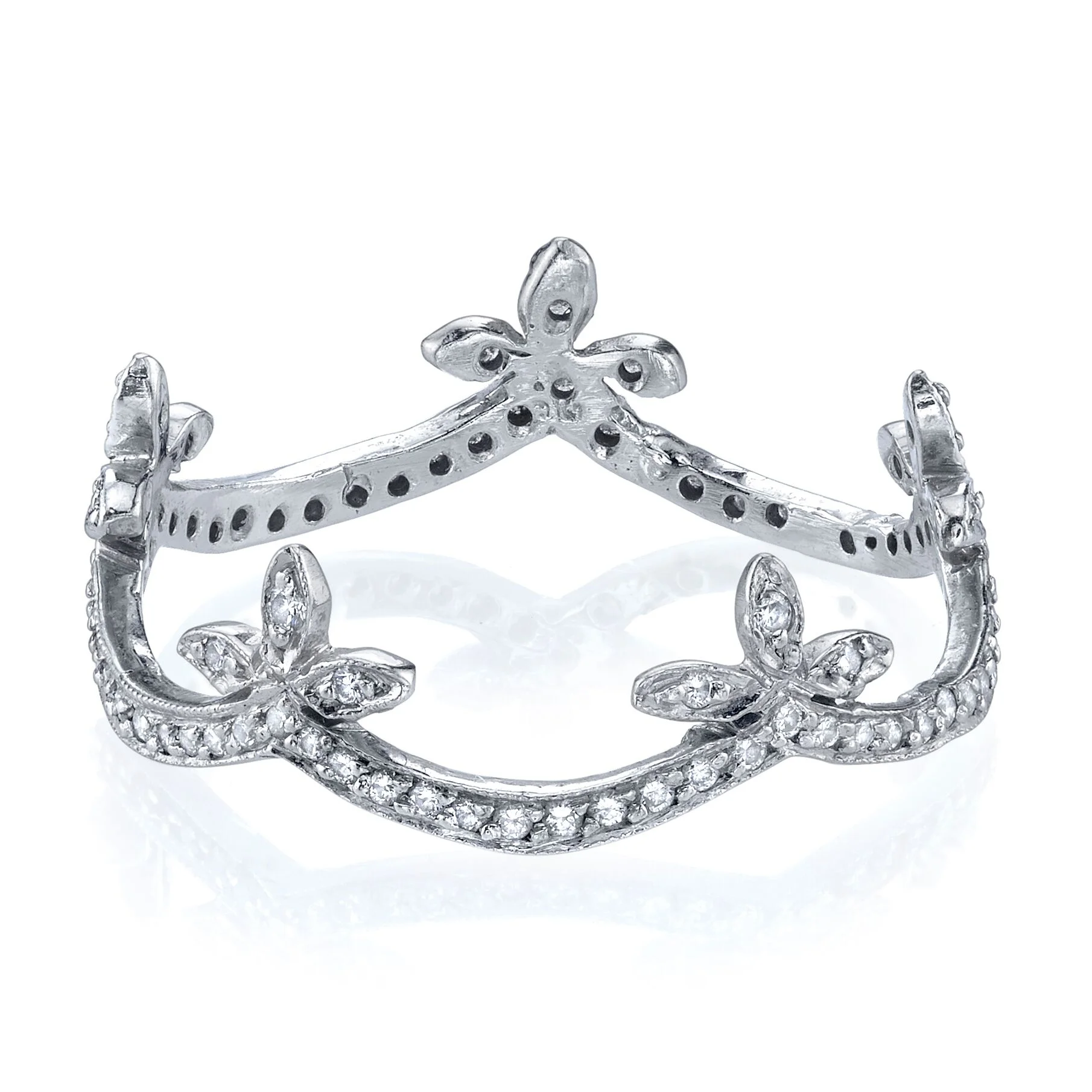 Cathy Waterman Platinum and Diamond Small Ribbon Ring