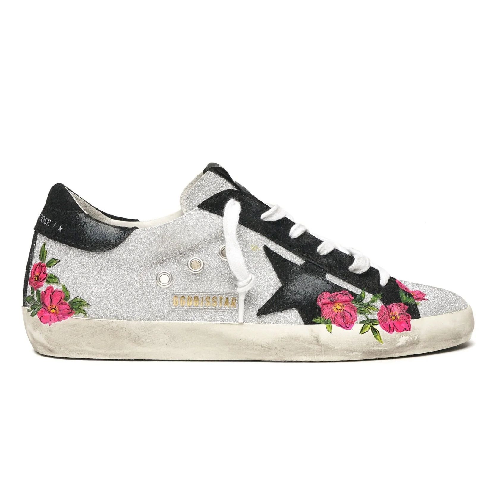 golden goose black star glitter