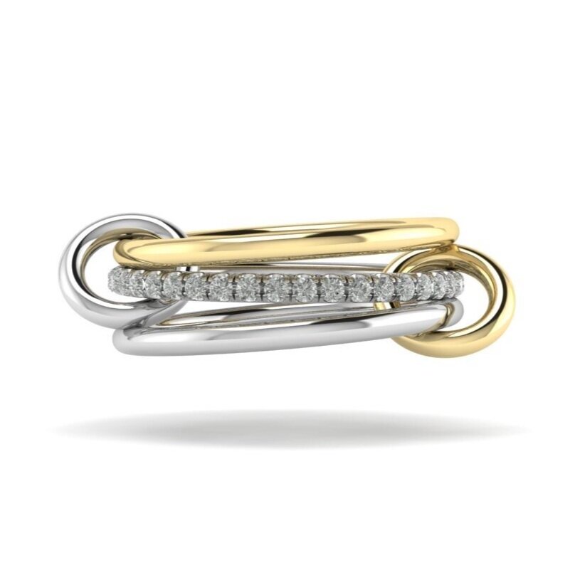 Spinelli Kilcollin Custom Two-Tone Triple Diamond Ring ETC X — Etc