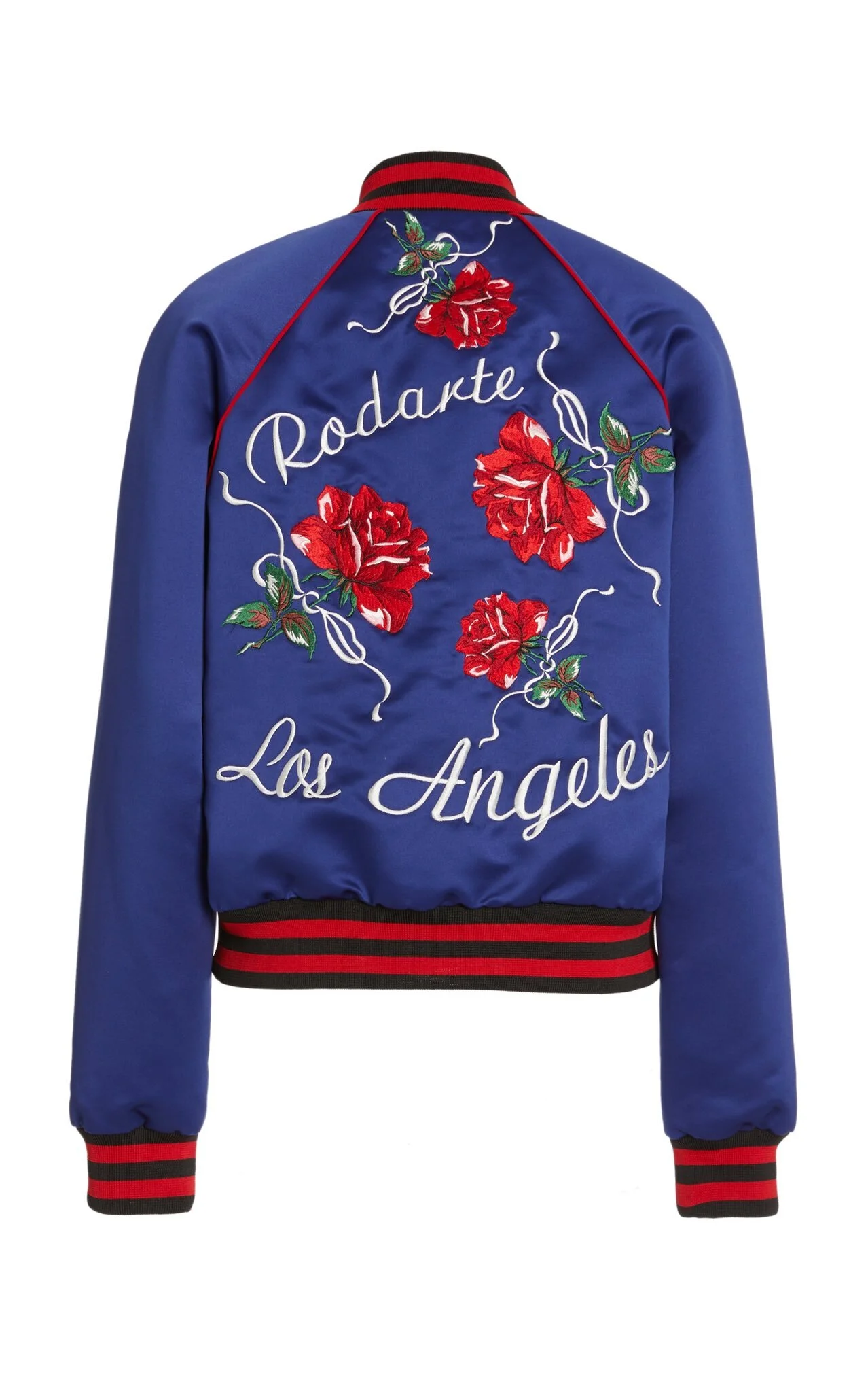 navy satin bomber jacket