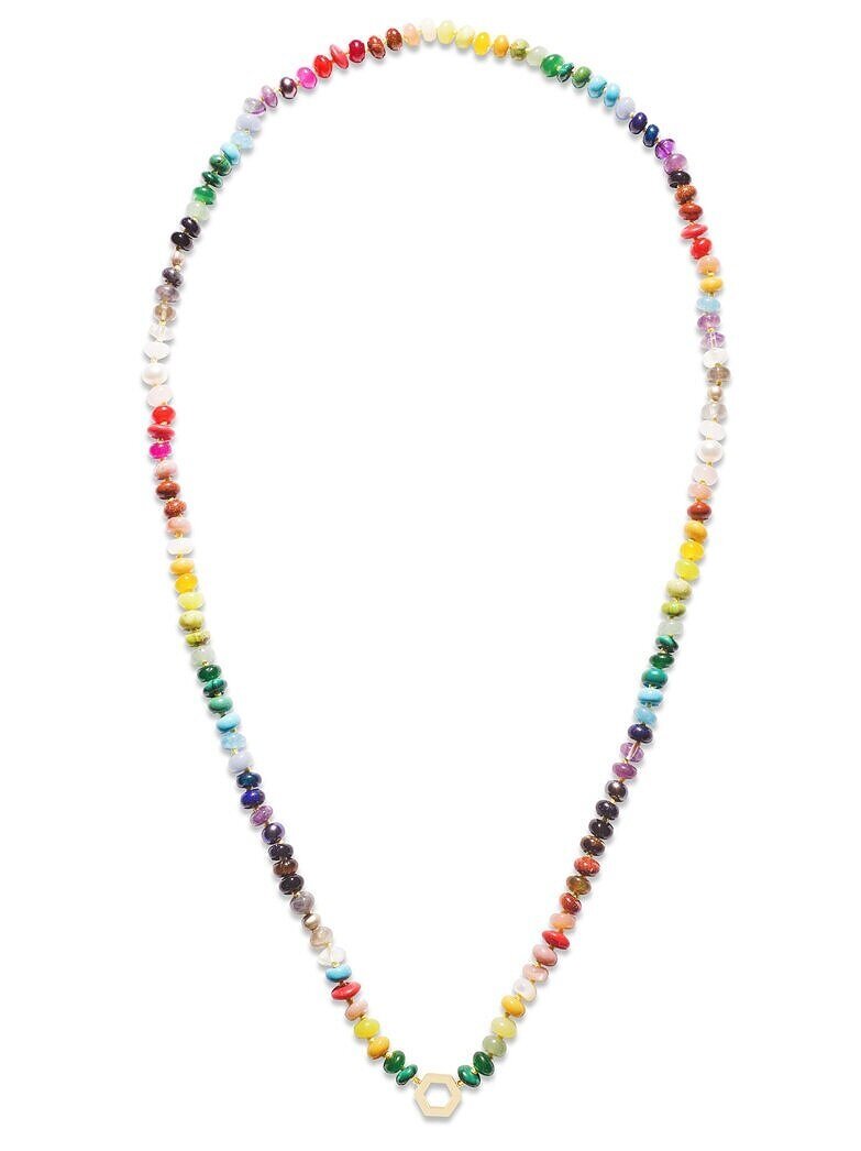 Neon rainbow clay bead necklace – Nine Angels