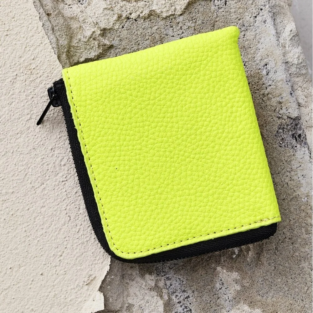 neon zip wallet