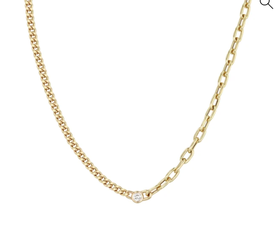 Zoe Chicco Large Square Oval Link Chain Necklace with Toggle Clasp