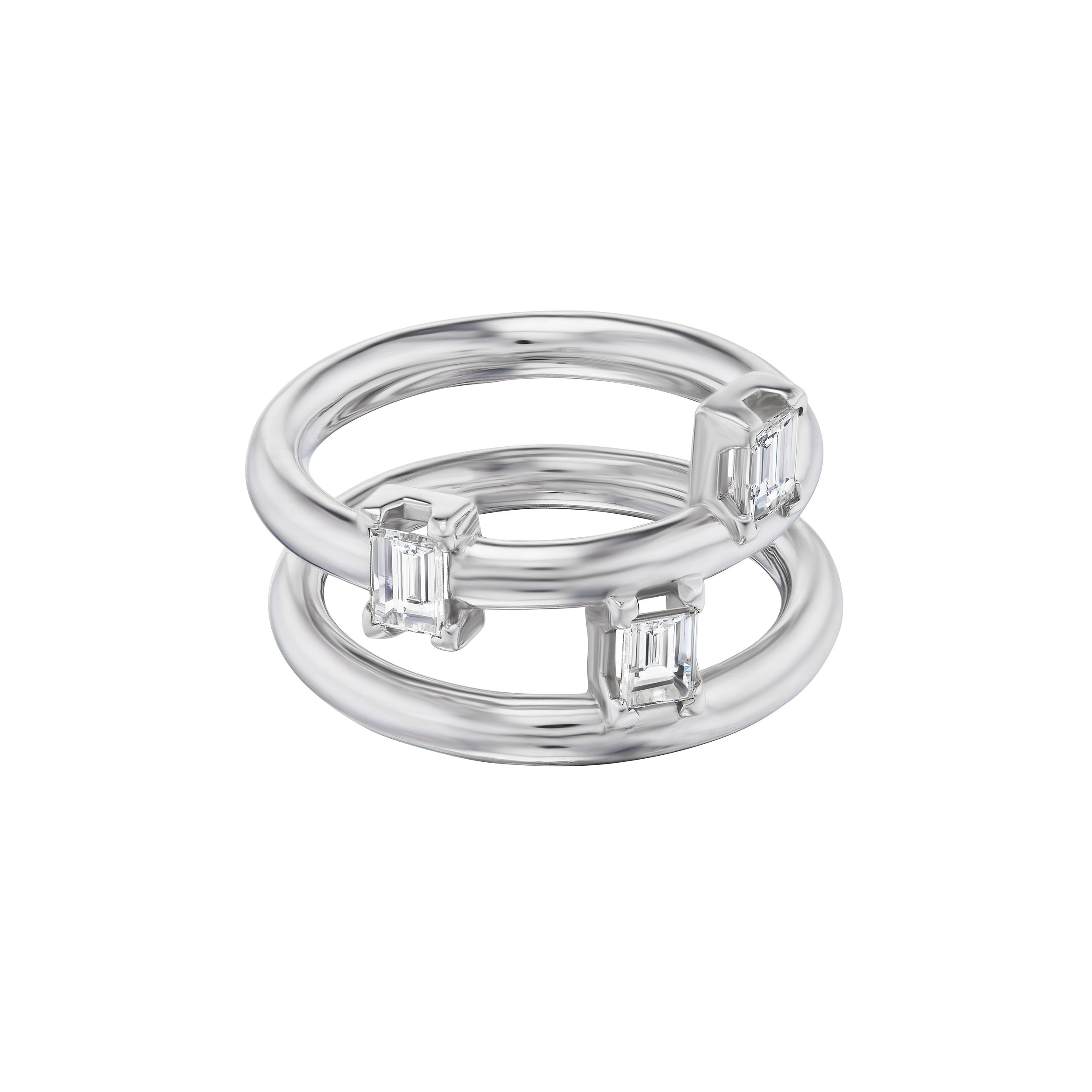 Uniform Object 18K White Gold Vertebrae Ring — Etc...