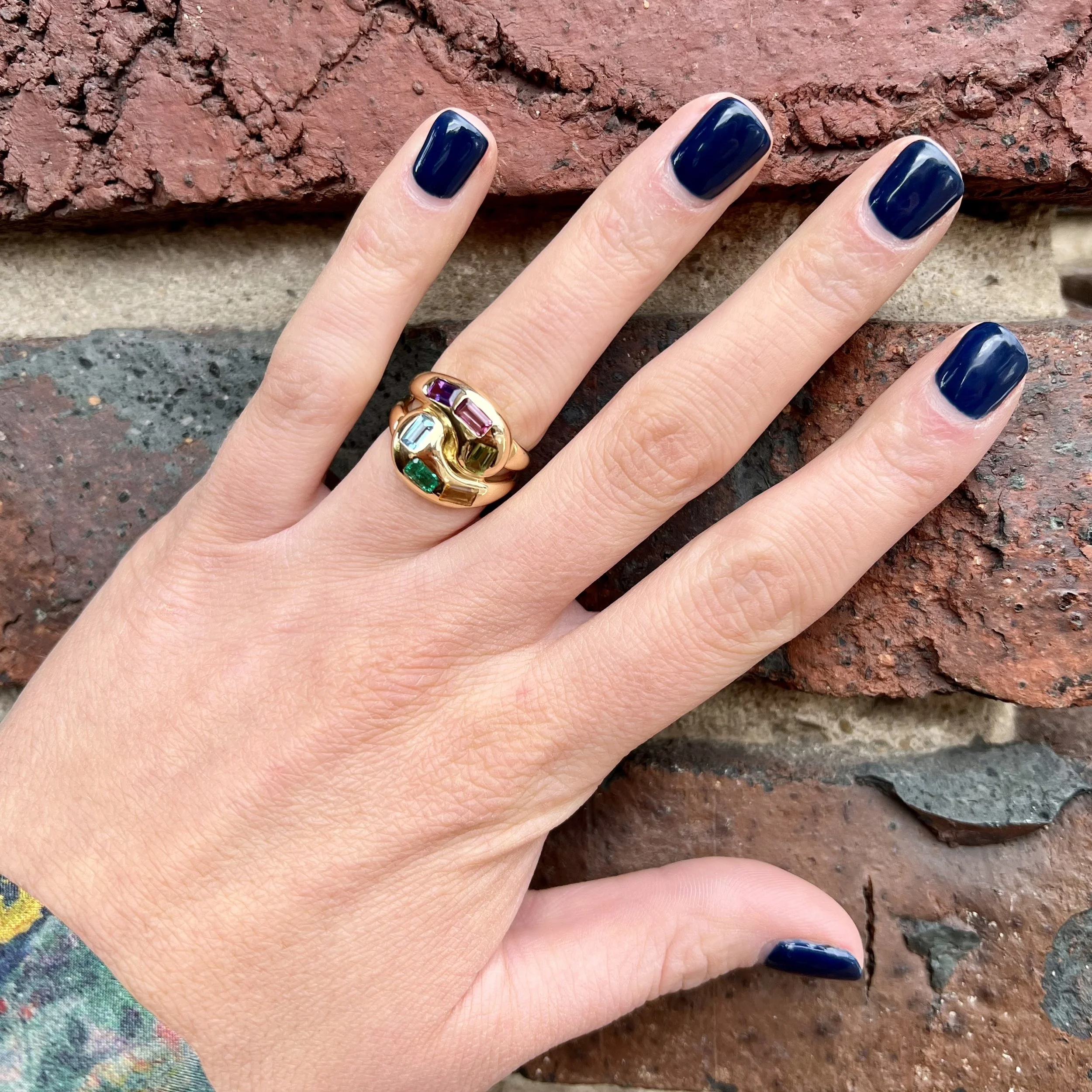 Brent Neale Multi-Color Gemstone Knot Ring