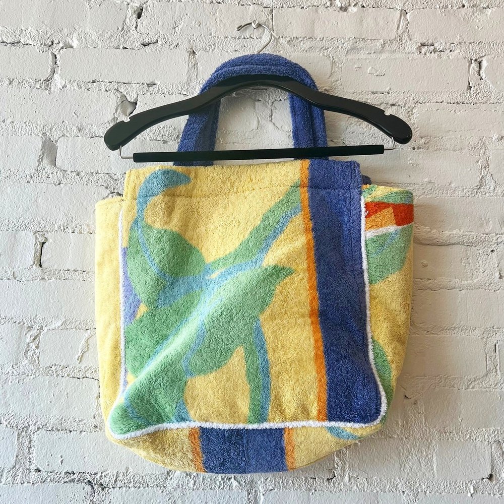 Rare LOUIS VUITTON Terry Cloth Tote Bag/ Accessory Bag/ Travel PURPLE