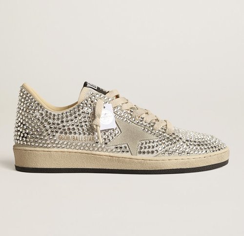 Running Sole in gray mesh and suede with silver glitter star