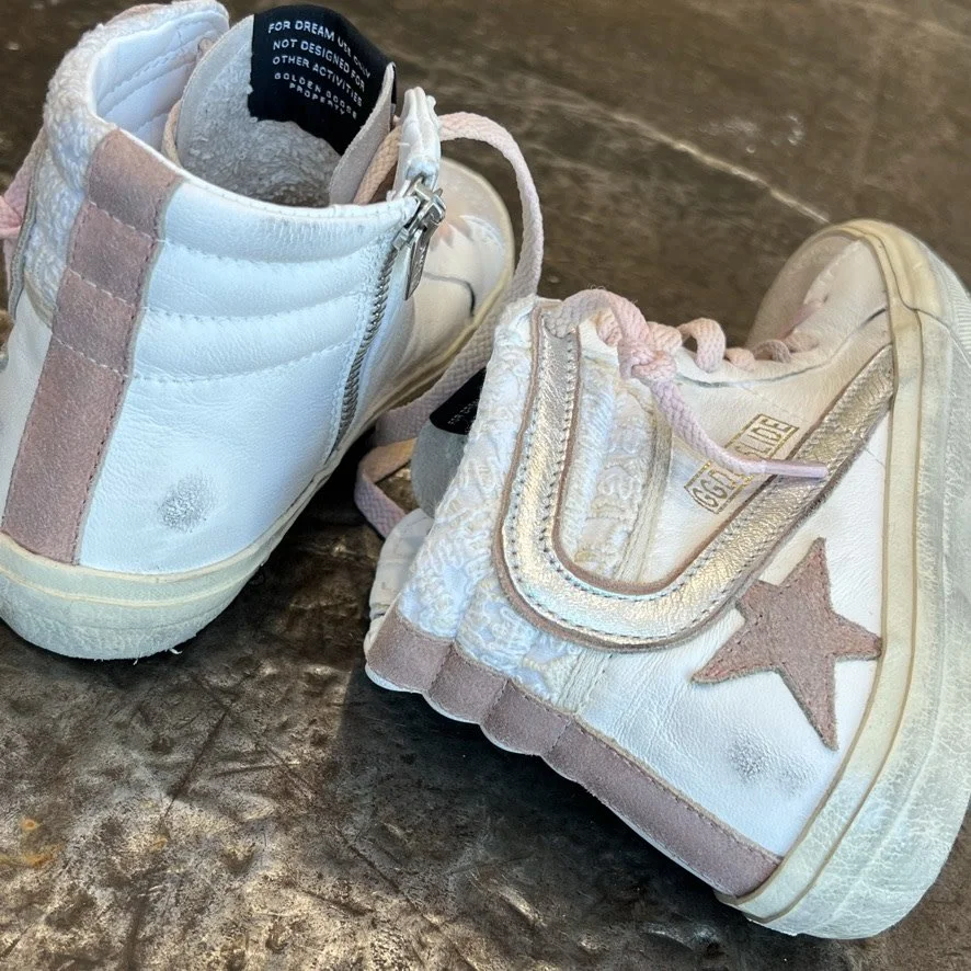 Golden Goose Slide Nappa and Macrame Upper Suede Toe Leather and