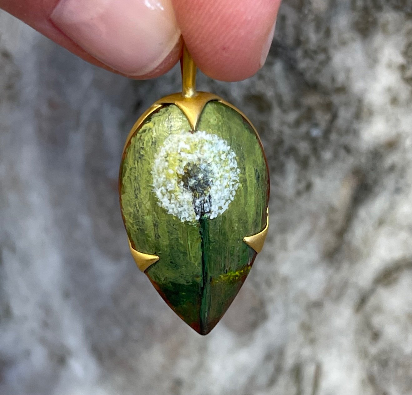 Cathy Waterman 22K Yellow Gold Small Love Charm with Diamonds  