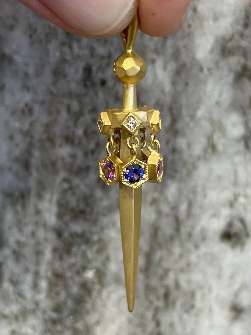 Cathy Waterman 22K Yellow Gold Small Love Charm with Diamonds  