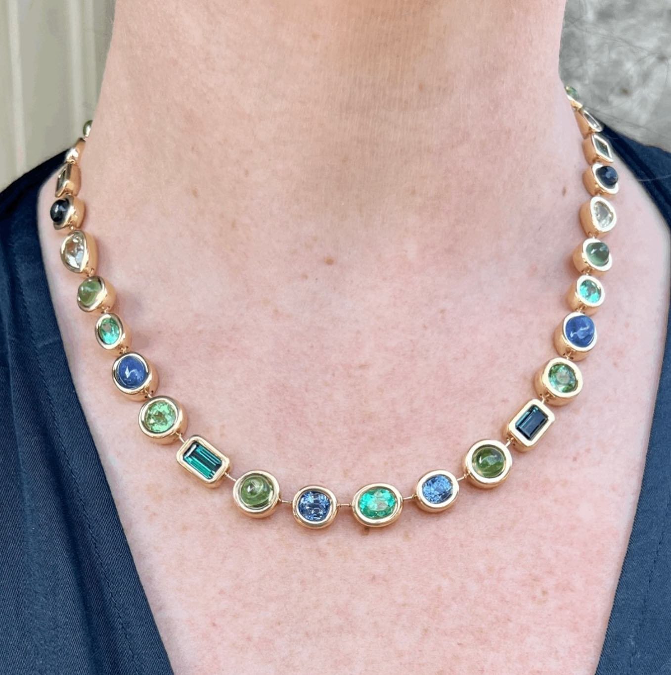Feeling lucky 🍀 today in this @brentnealejewelry beauty! The one-of-a-kind cabochon pillow necklace is available @shopetcaspen this week at our designer event with Brent in-store this Tuesday and Wednesday! Follow along this week for details to shop