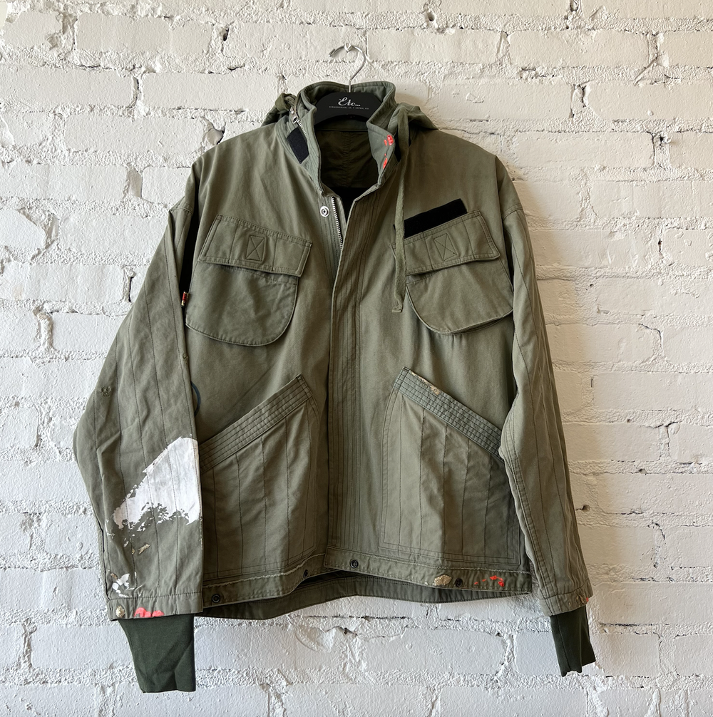 Freecity Artists Wanted RTU Zip Hood Jacket in Tent Green - LARGE