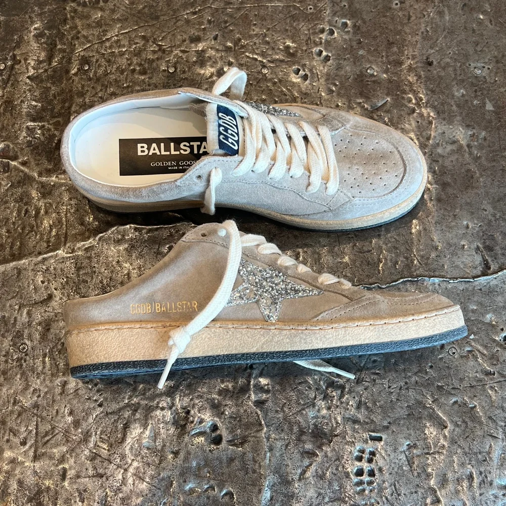 Golden Goose GG254 Ballstar Sabot Taupe Suede Upper with