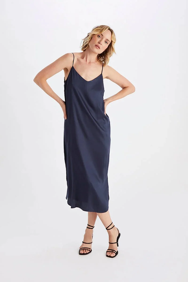 Neu Nomads Easy Slip Dress in Midnight Blue  Etc...