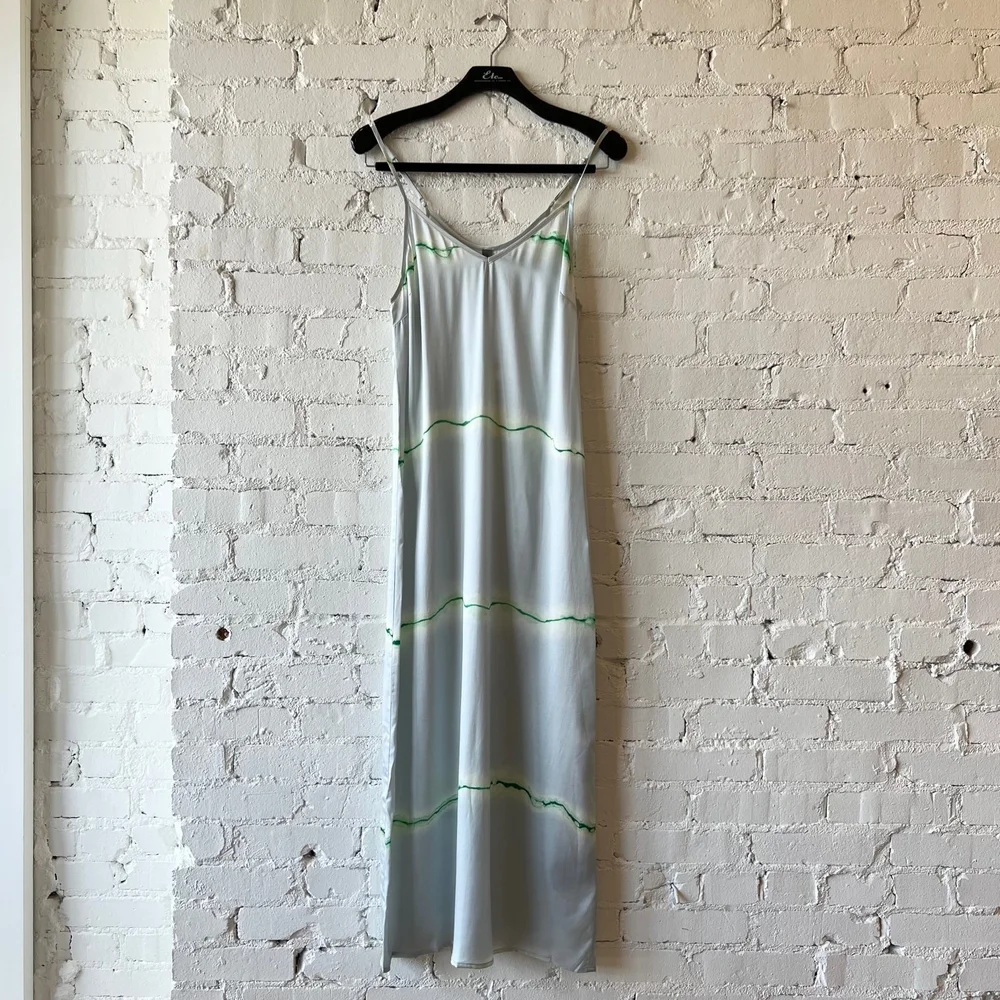 Raquel Allegra Silk Ice Blue and Jade Normandie Maxi Dress  Etc...