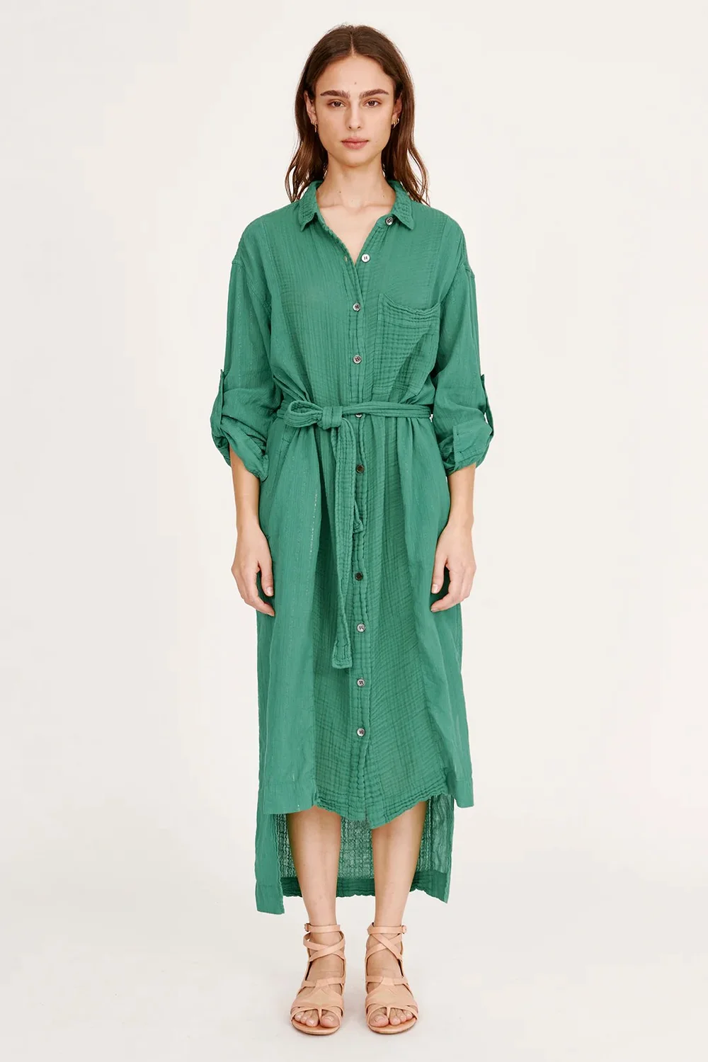 green emerald velvet dress Raquel Allegra Hyperion Dress in Jade