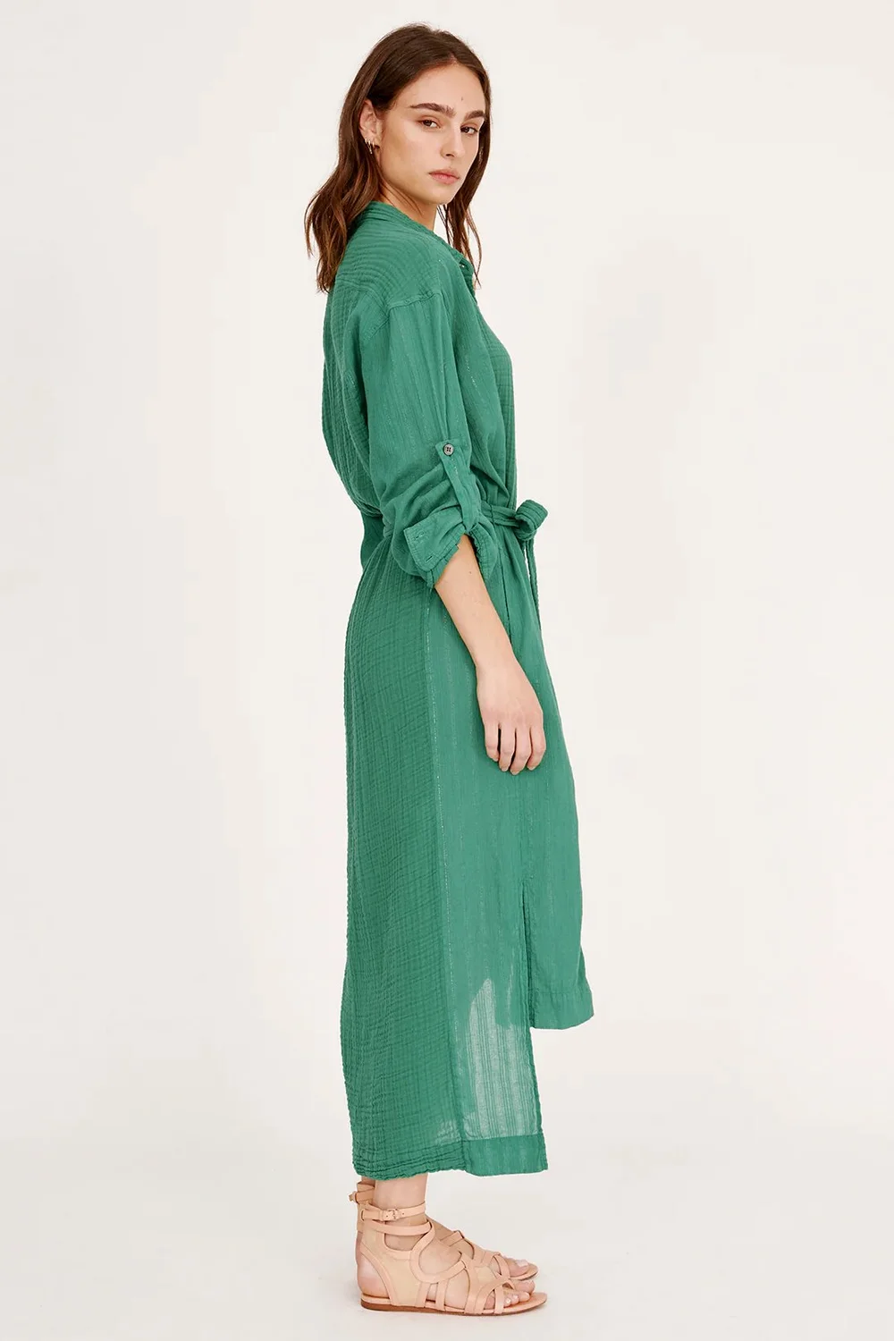 Raquel Allegra Silk Ice Blue and Jade Normandie Maxi Dress  Etc...