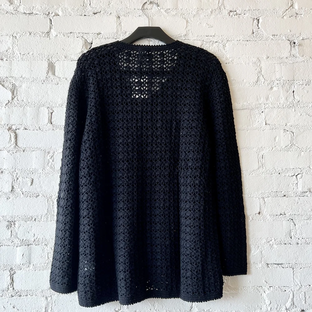Leset Lucy Crochet Boxy Cardigan in Black - M/L ONLY — Etc