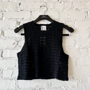 Leset Lucy Crochet Tank in Black XS/S ONLY — Etc