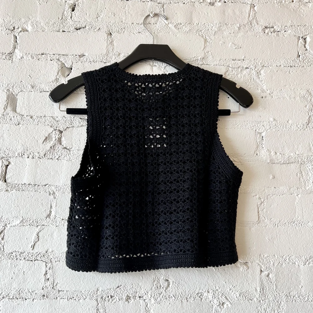 Leset Lucy Crochet Tank in Black XS/S ONLY — Etc