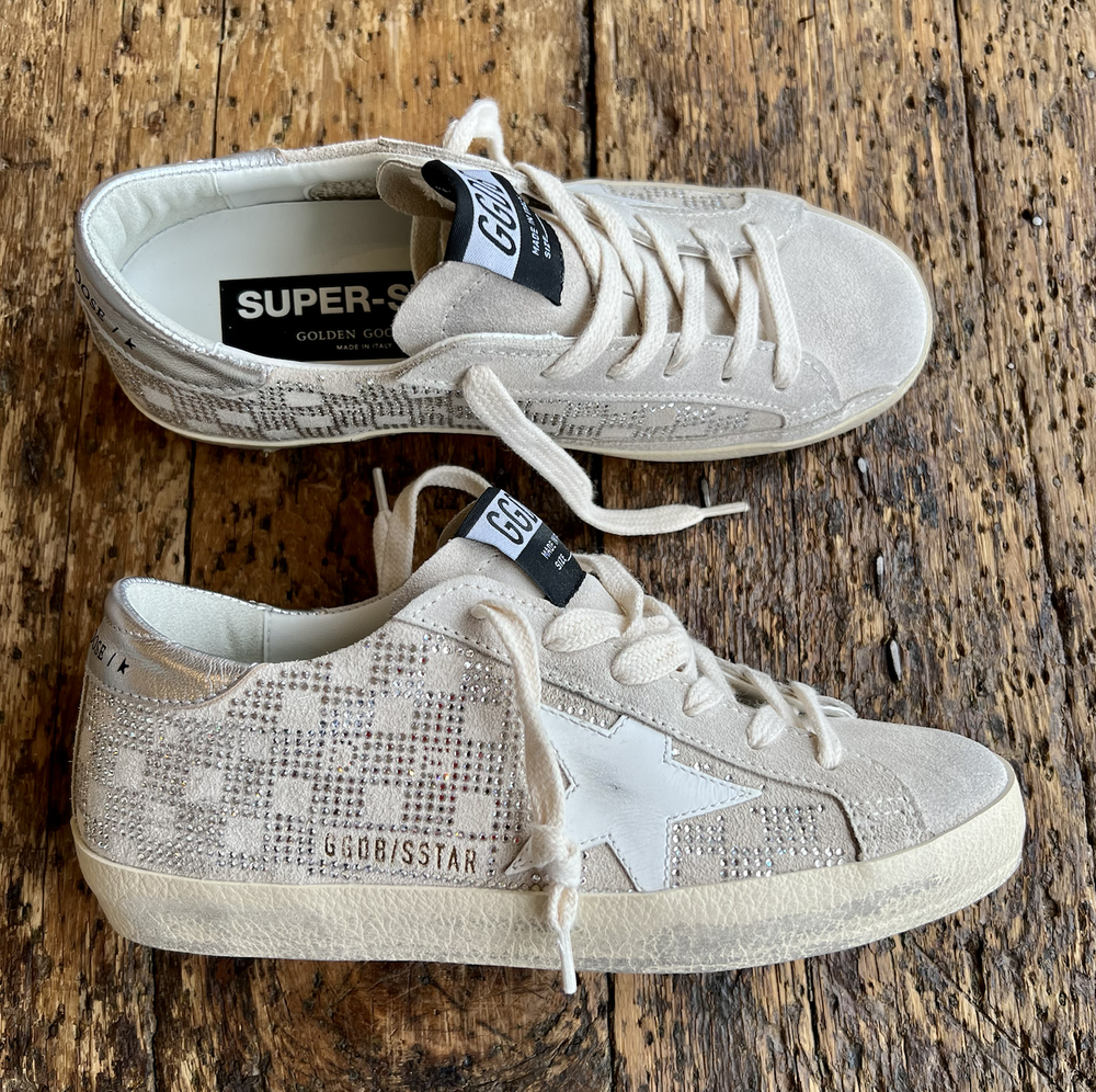 Ice Gray Suede Star Golden Goose Superstar Sparkle Goose Superstar